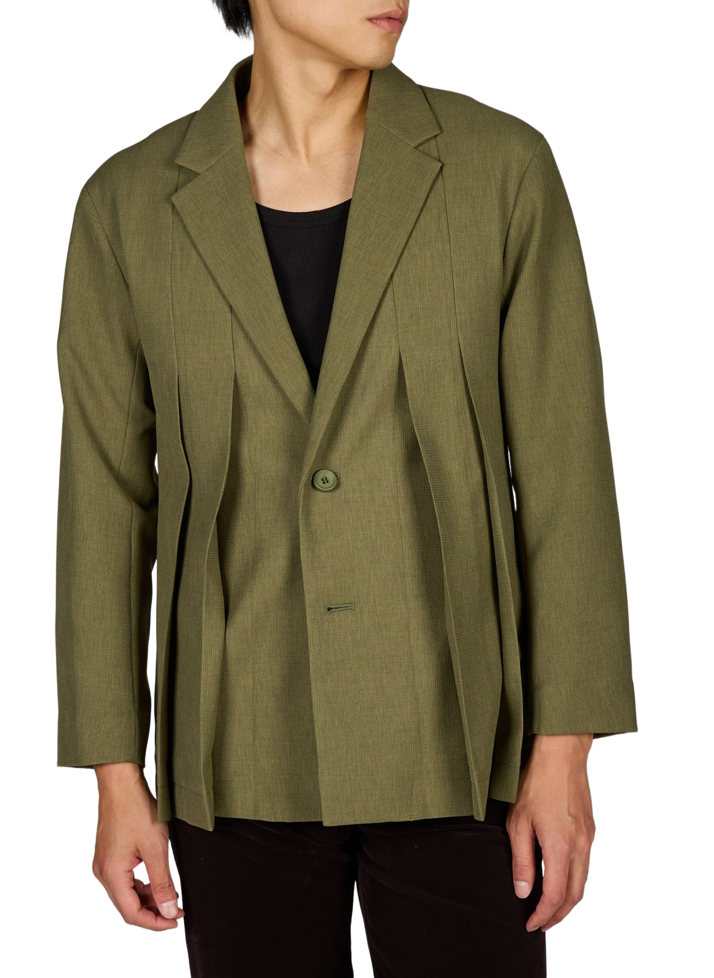 Plissier Blazer mit geradem Schnitt ISSEY MIYAKE Khaki