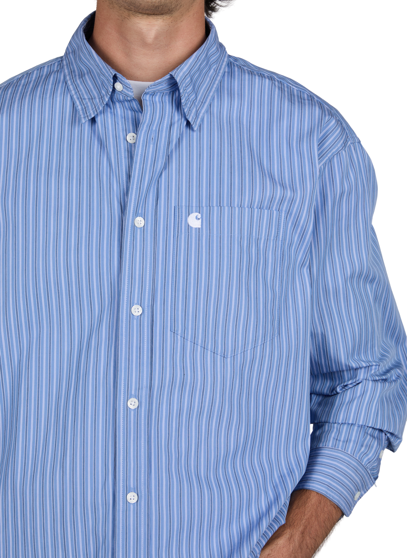 Striped long-sleeve cotton shirt CARHARTT WIP Blue