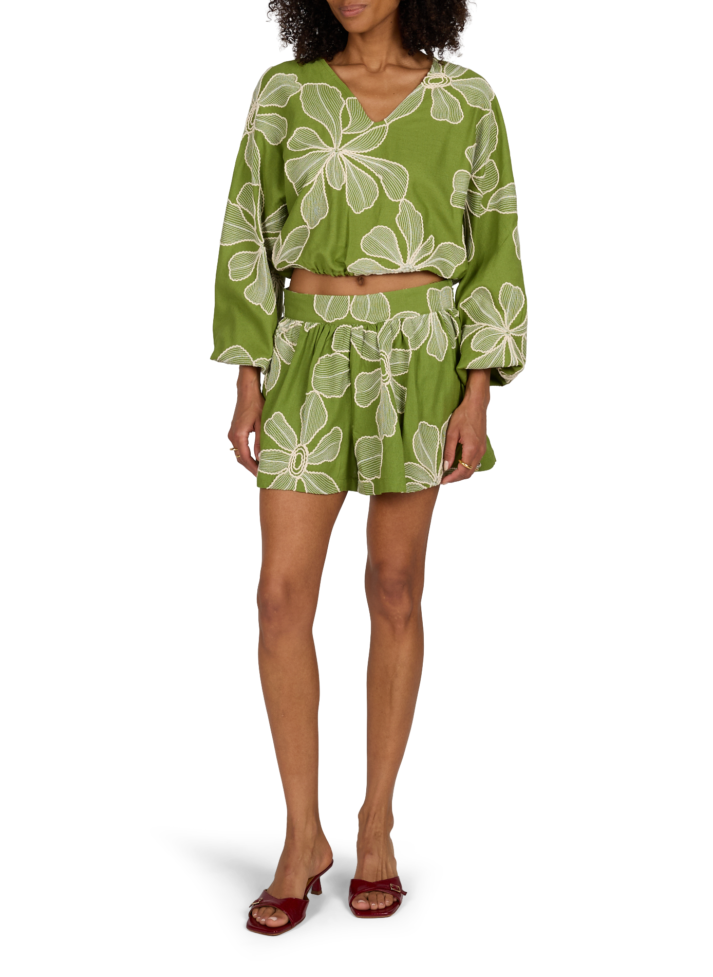 Bluse Dessi mit bestickten Blumen GUESS Grun