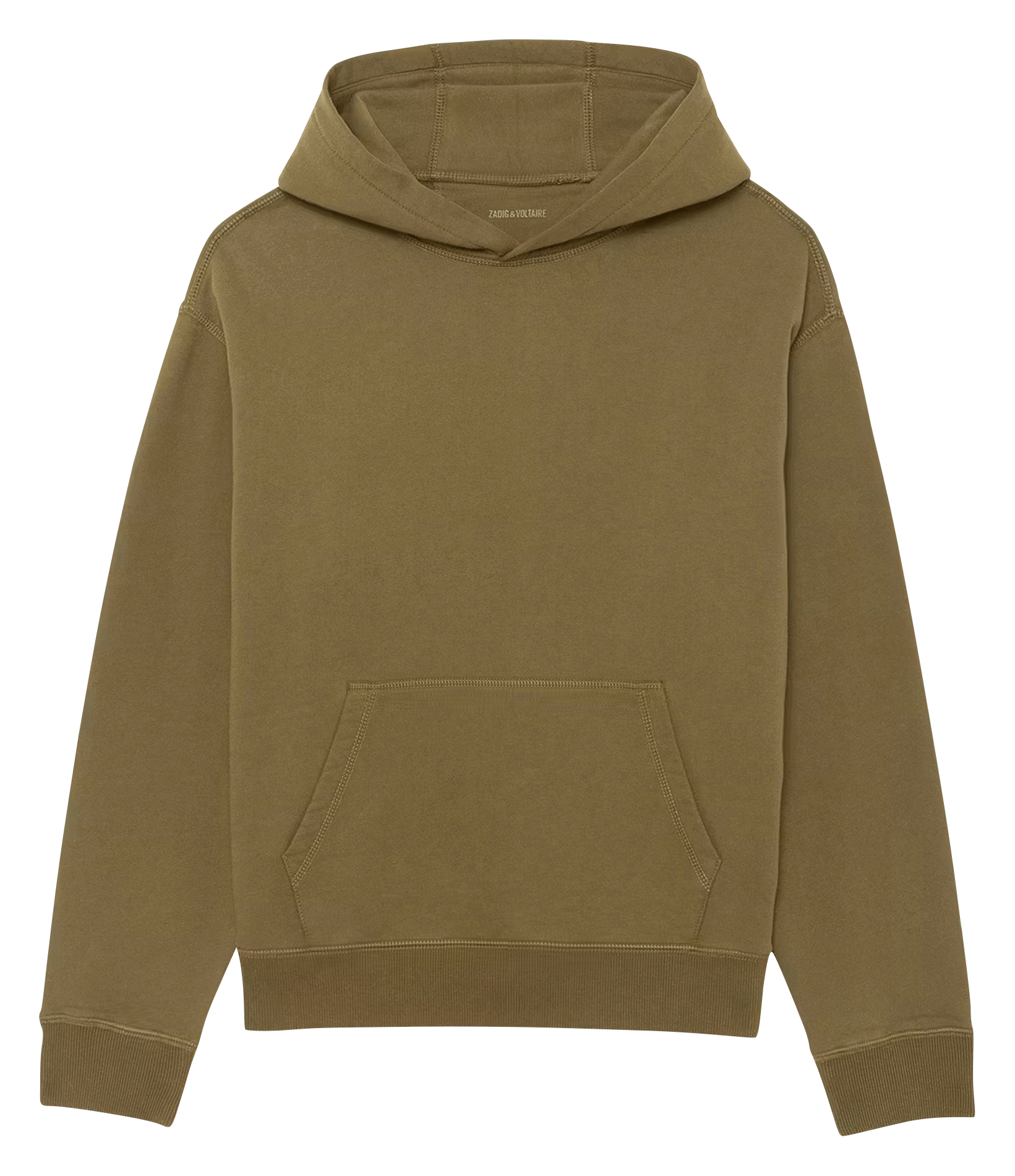 Sweat à capuche droit en coton recyclé sacha ZADIG&VOLTAIRE Vert