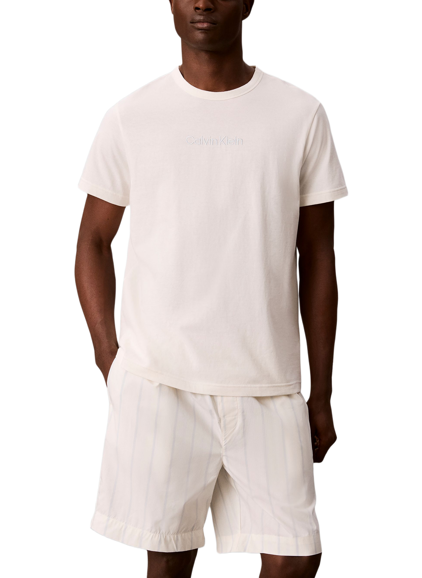 Ensemble de pyjama court en coton CALVIN KLEIN Blanc