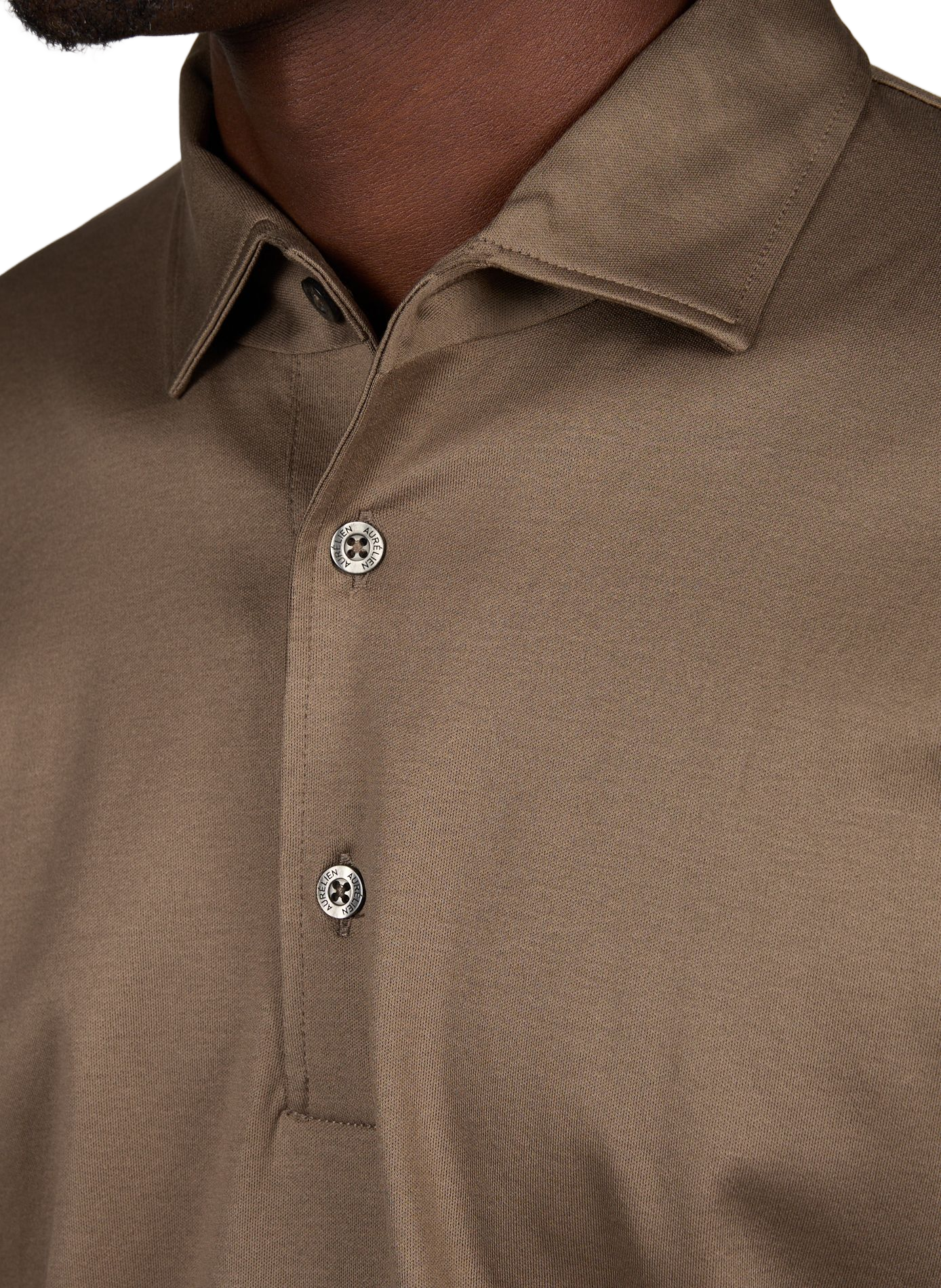 Gerader Baumwoll-Poloshirt AURELIEN Grau