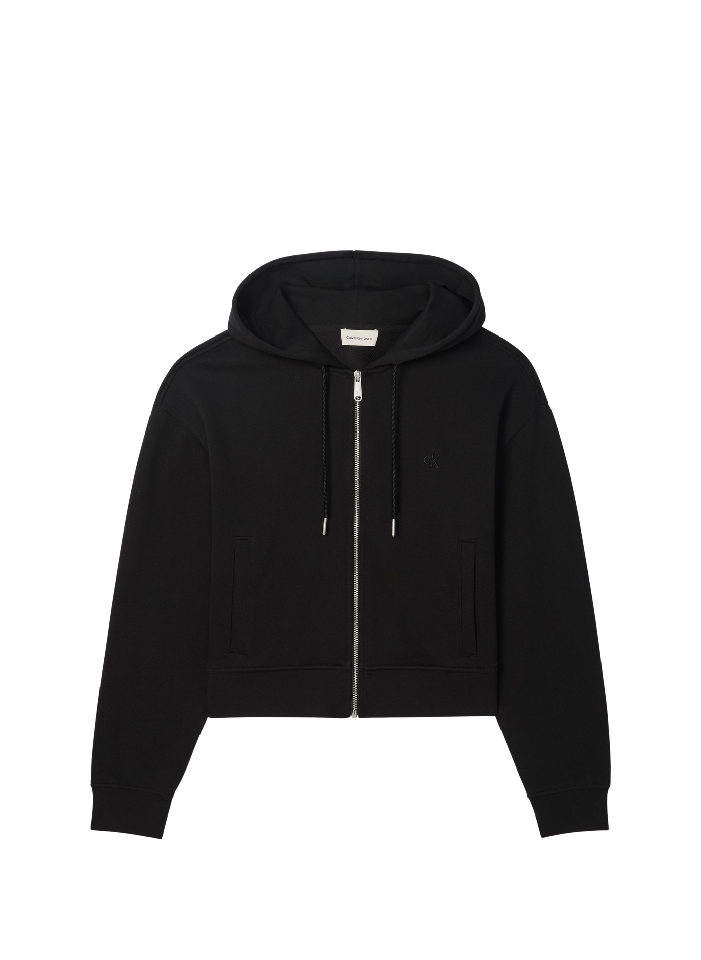 Zip-up hoodie in blended cotton CALVIN KLEIN Black