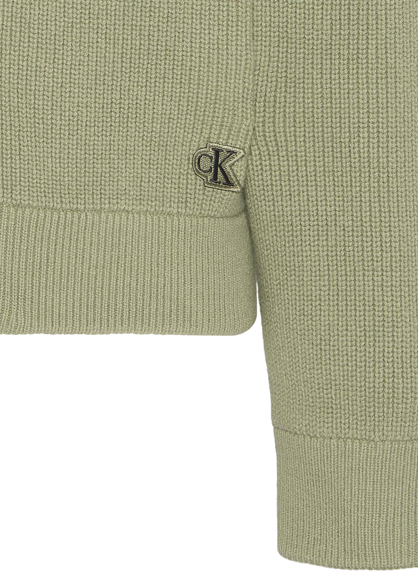 Gerader Pulli mit Stehkragen und Reißverschluss. CALVIN KLEIN Grun
