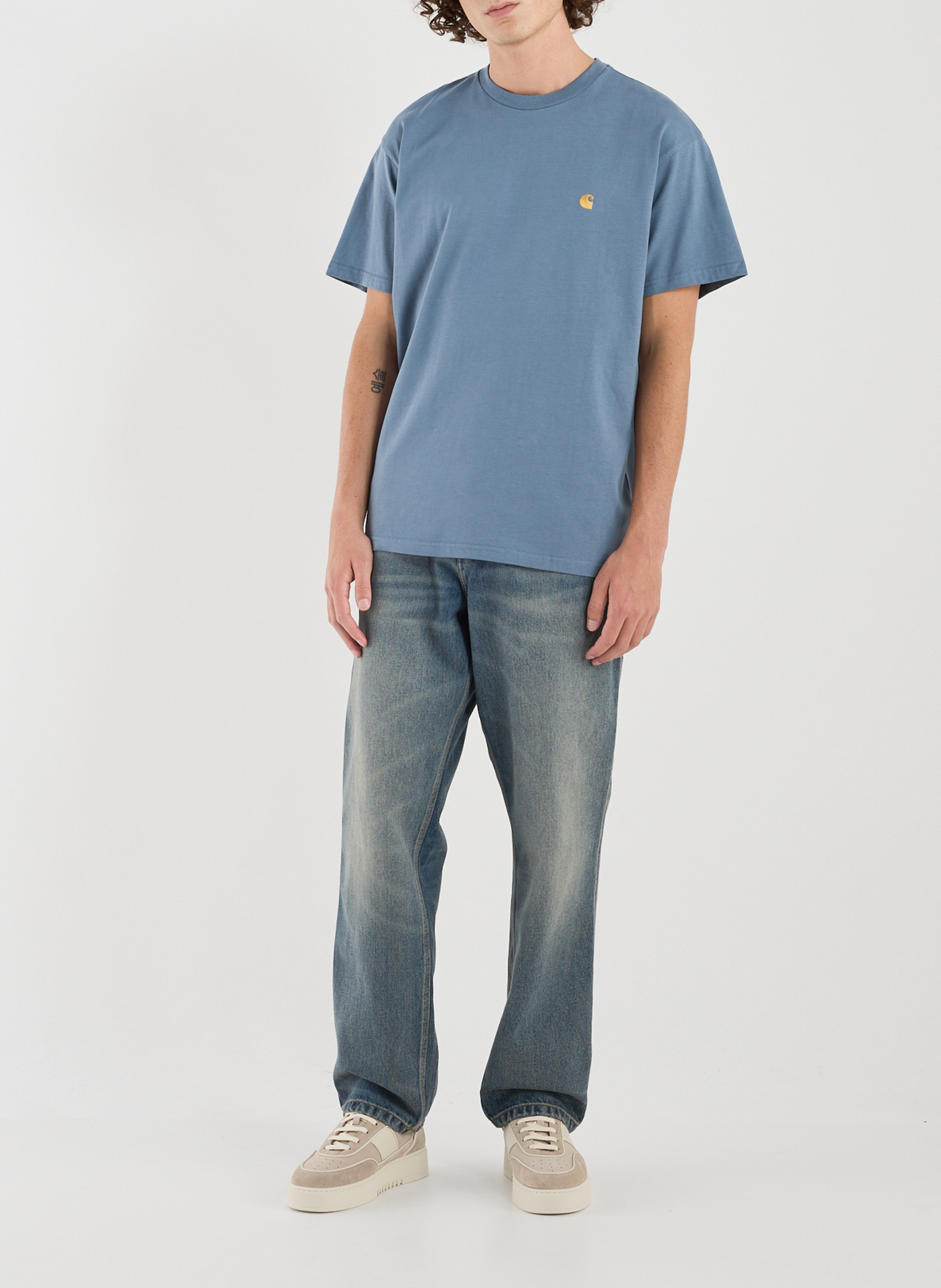 Jeans dritti in cotone CARHARTT WIP Blu