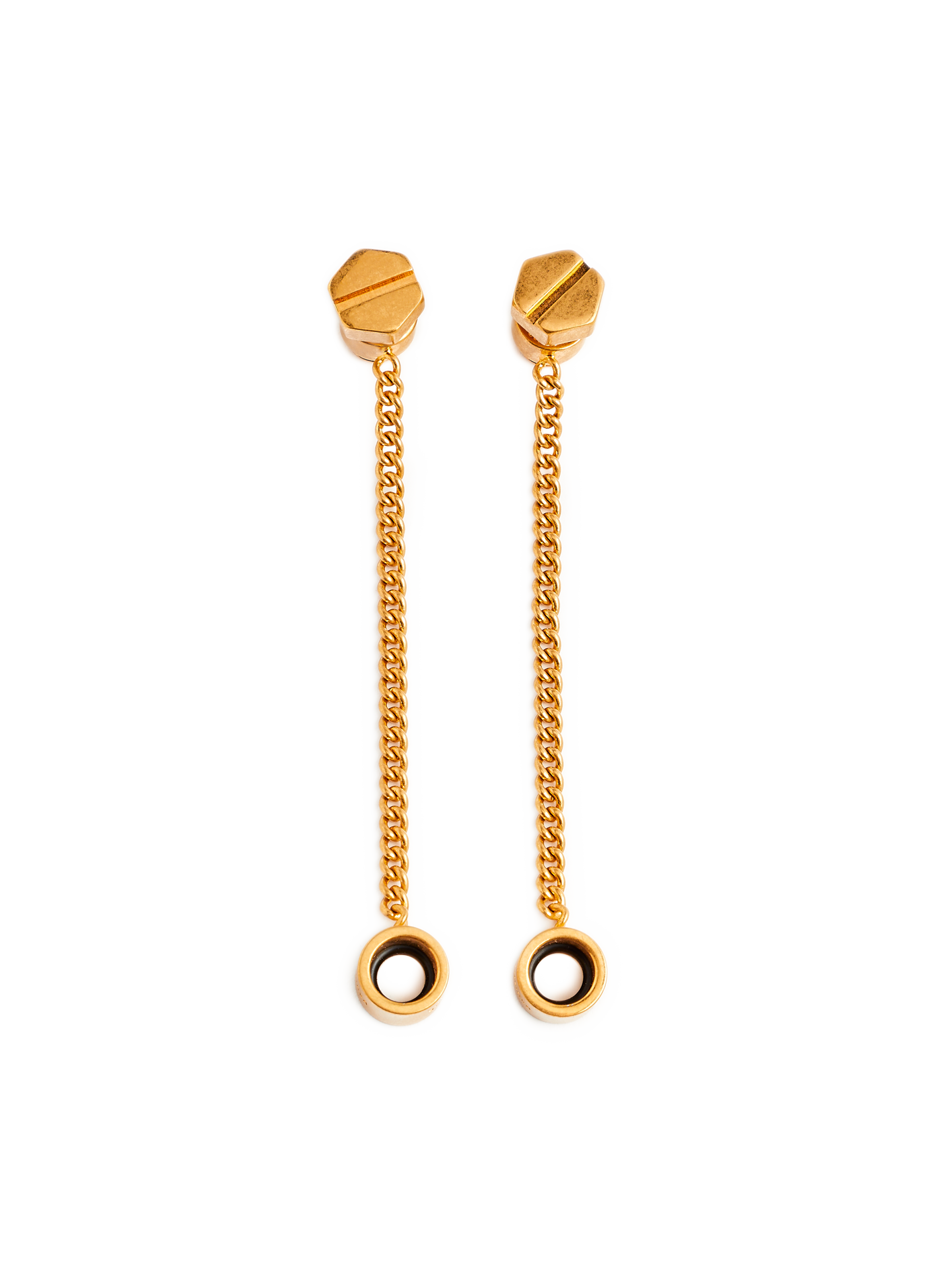 BALENCIAGA Screw brass earrings Golden