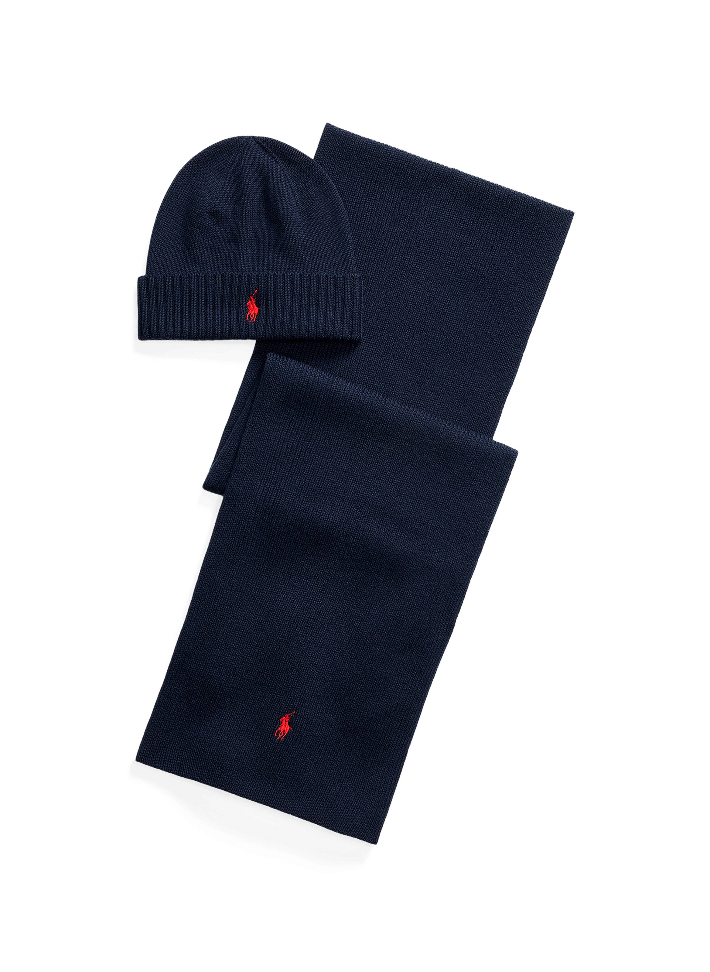 Wool scarf and beanie Blue