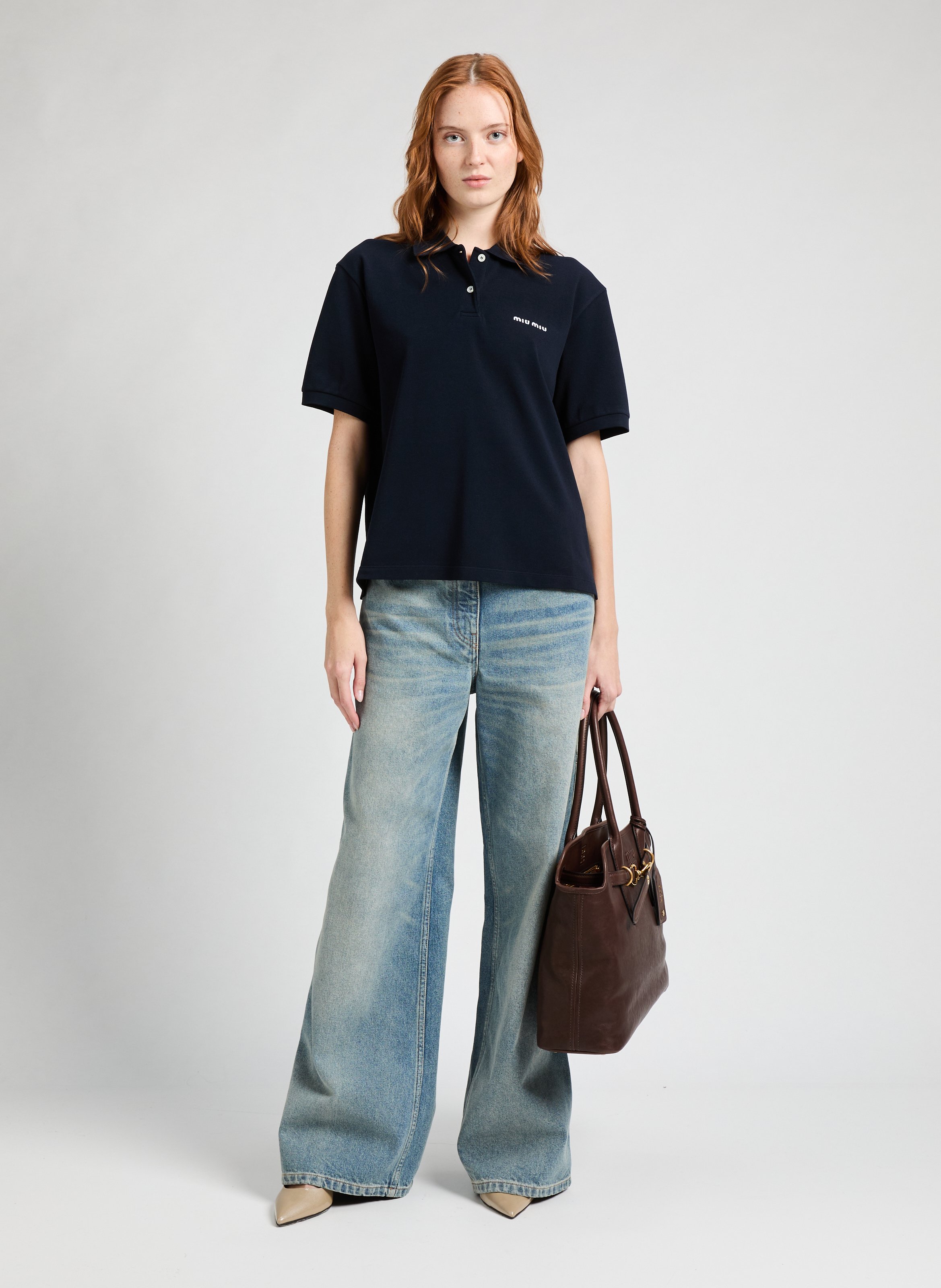  Cotton polo shirt  MIU MIU Blue