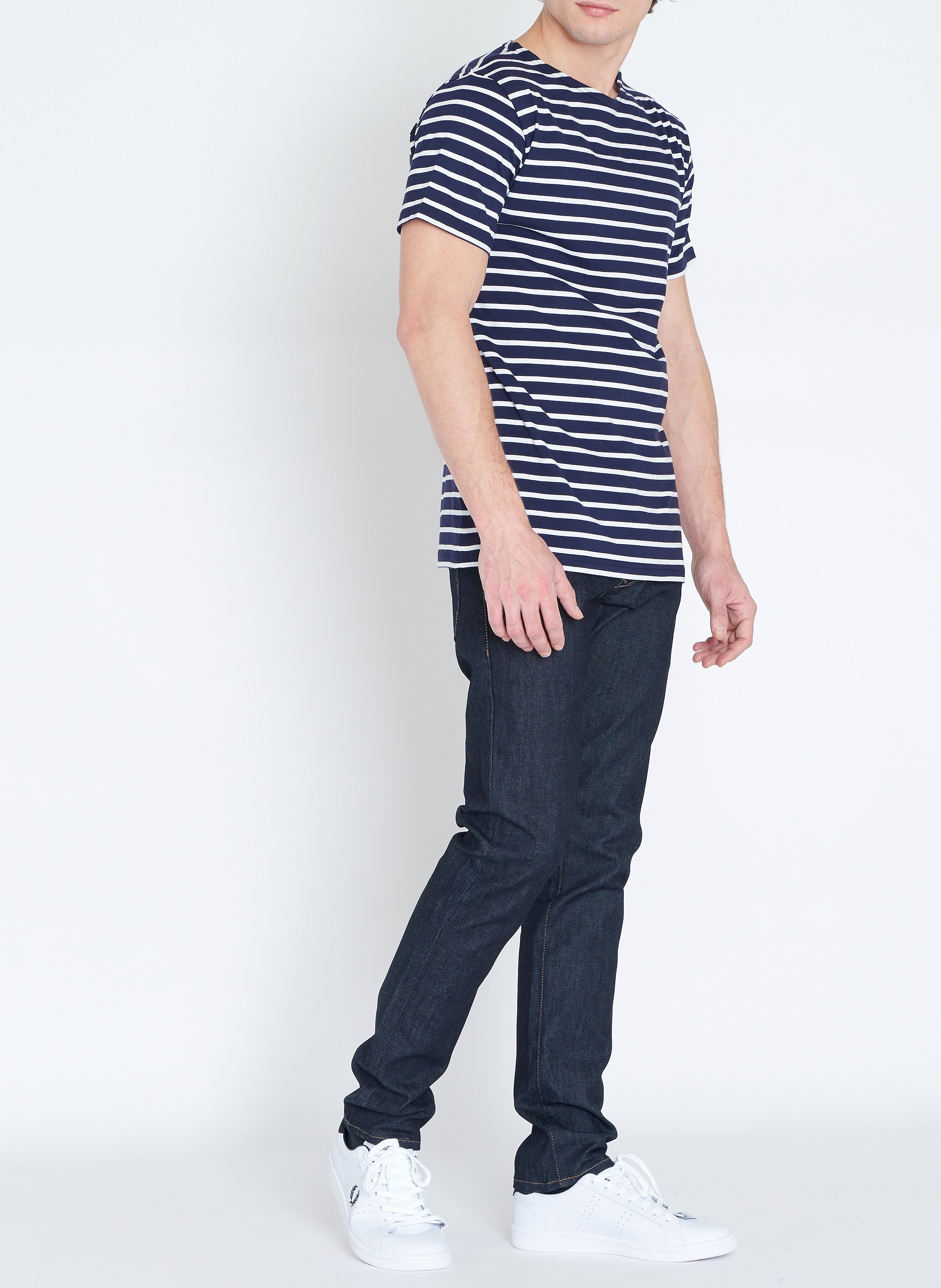 Tee-shirt col rond regular-fit en jersey de coton light ARMOR-LUX Bleu