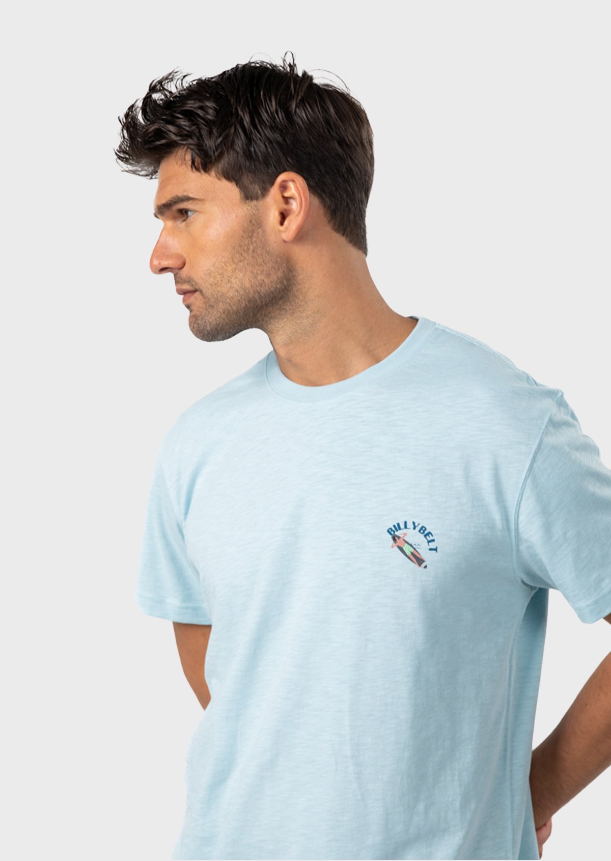 T-shirt vintage en coton biologique Bleu