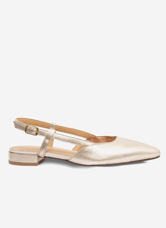 Slingback elise cuir métallisé Doré by JULES & JENN JULES & JENN Slingback elise cuir métallisé Doré