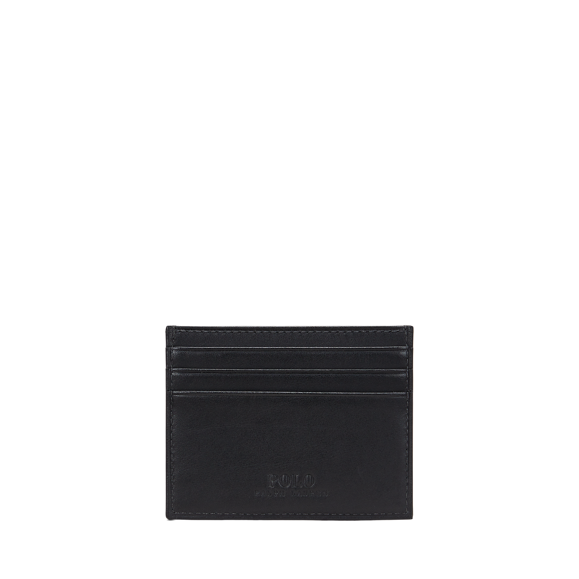 Leather card holder with inscription POLO RALPH LAUREN Black