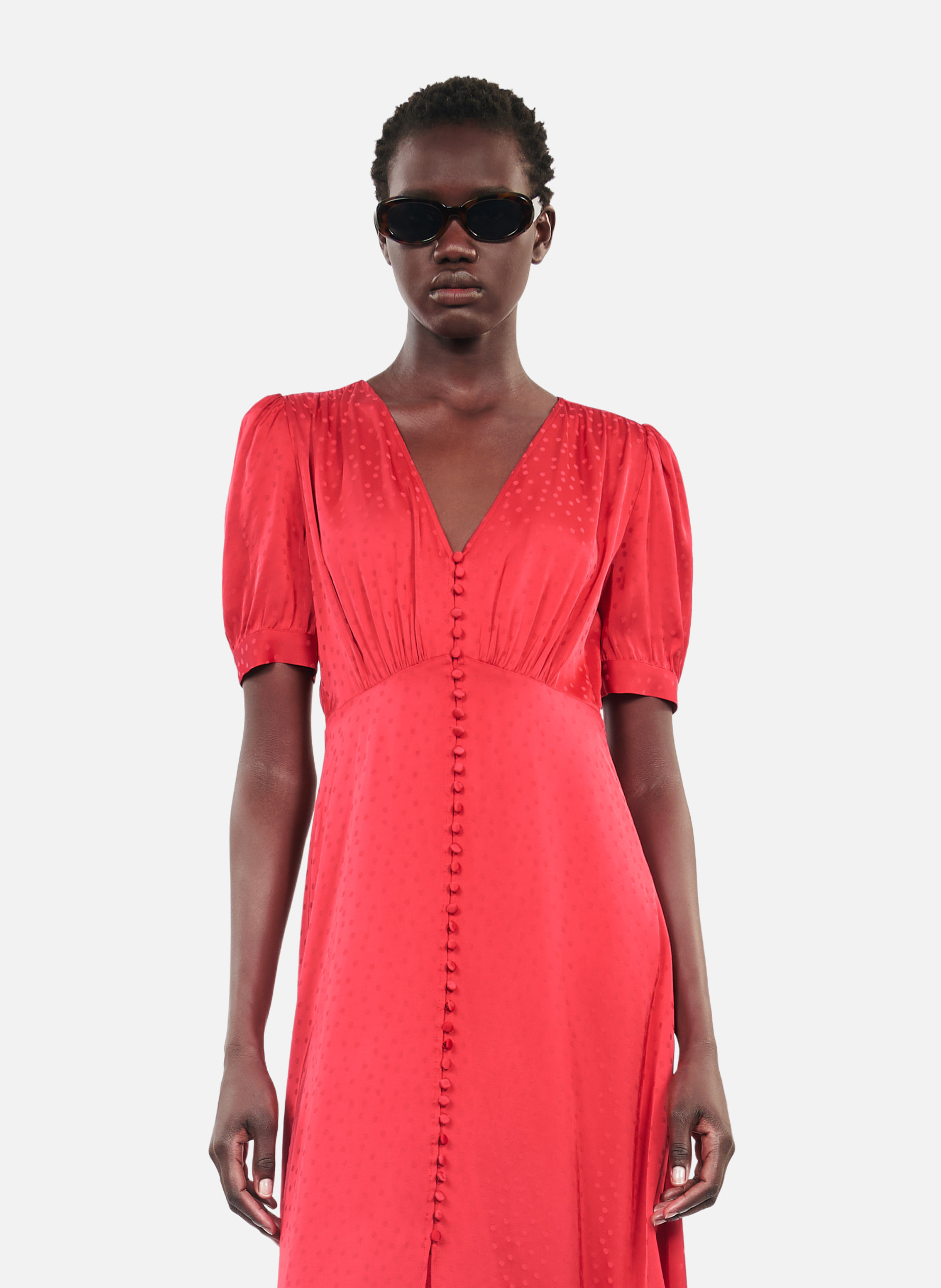 Robe longue avec boutonnage THE KOOPLES Rouge