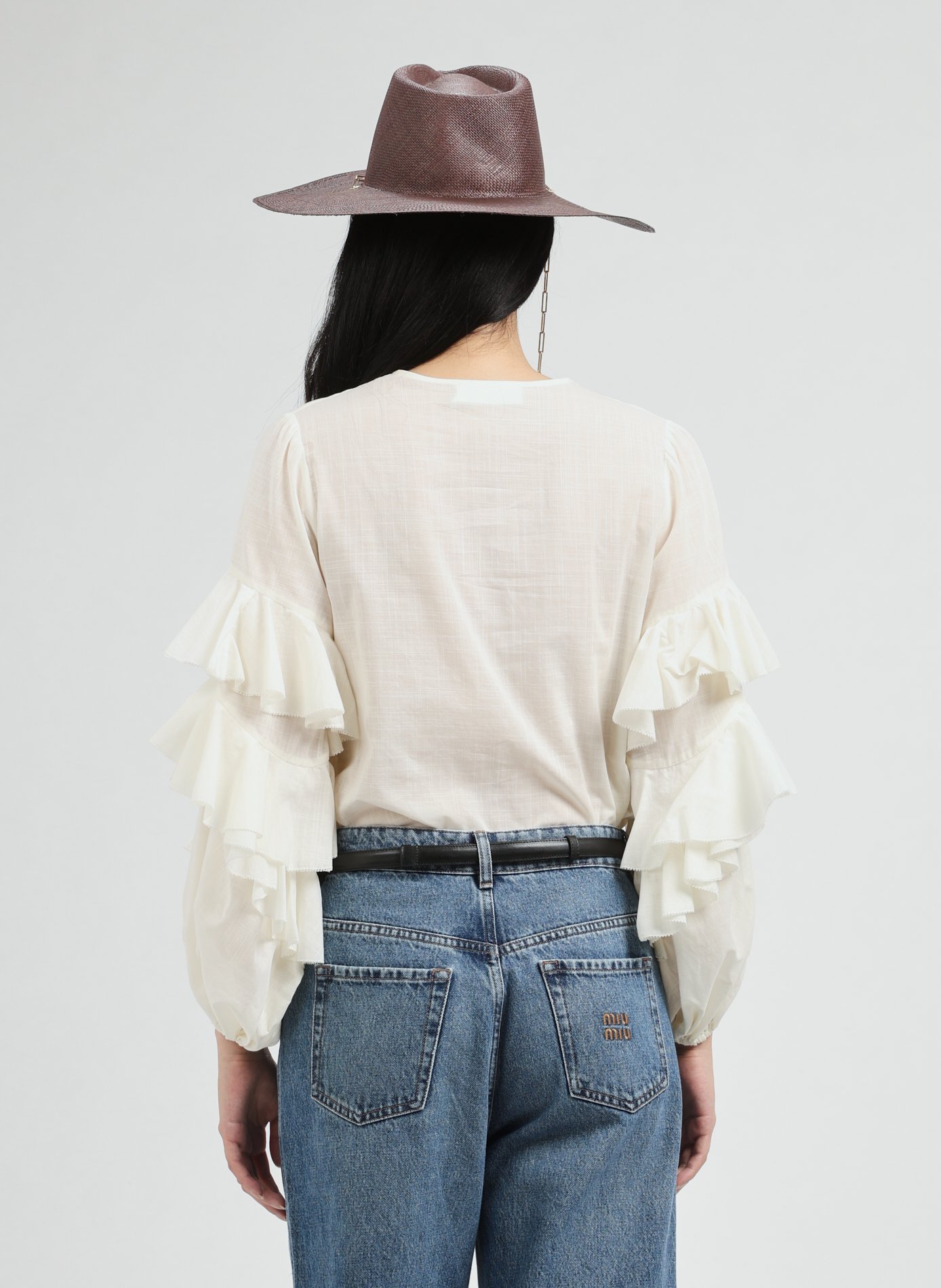 Chapeau en paille à chaêne VAN PALMA Marron