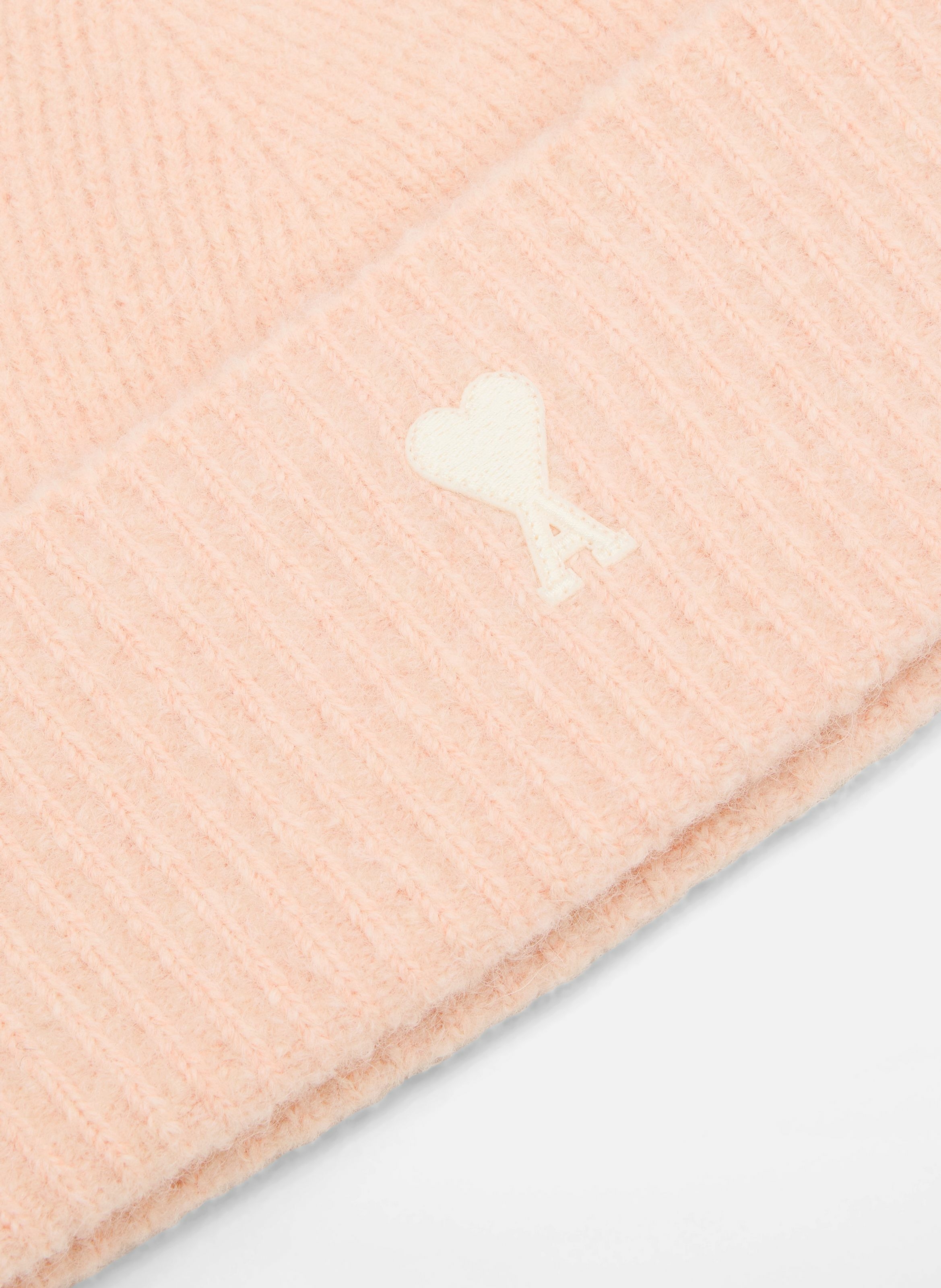 Bonnet ami de coeur en alpaga rayé unisexe AMI PARIS Rose