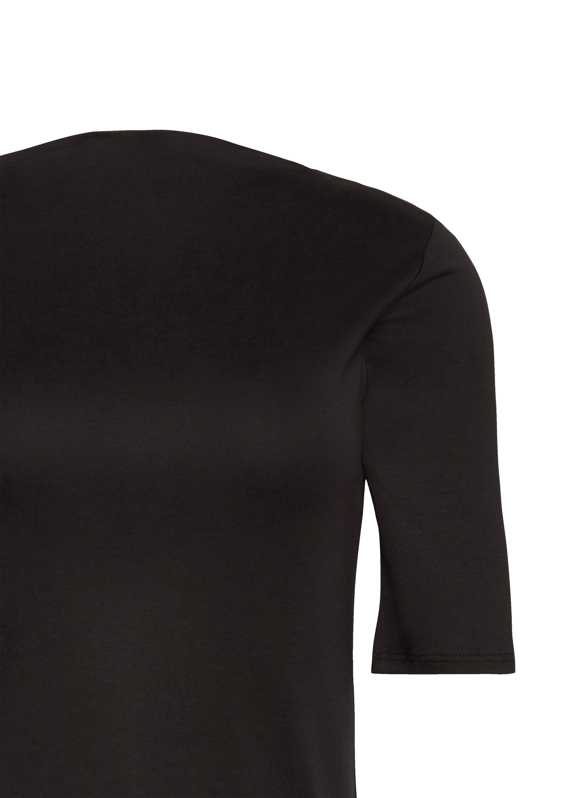 T-shirt manches 3/4 à col bateau en coton CALVIN KLEIN Noir