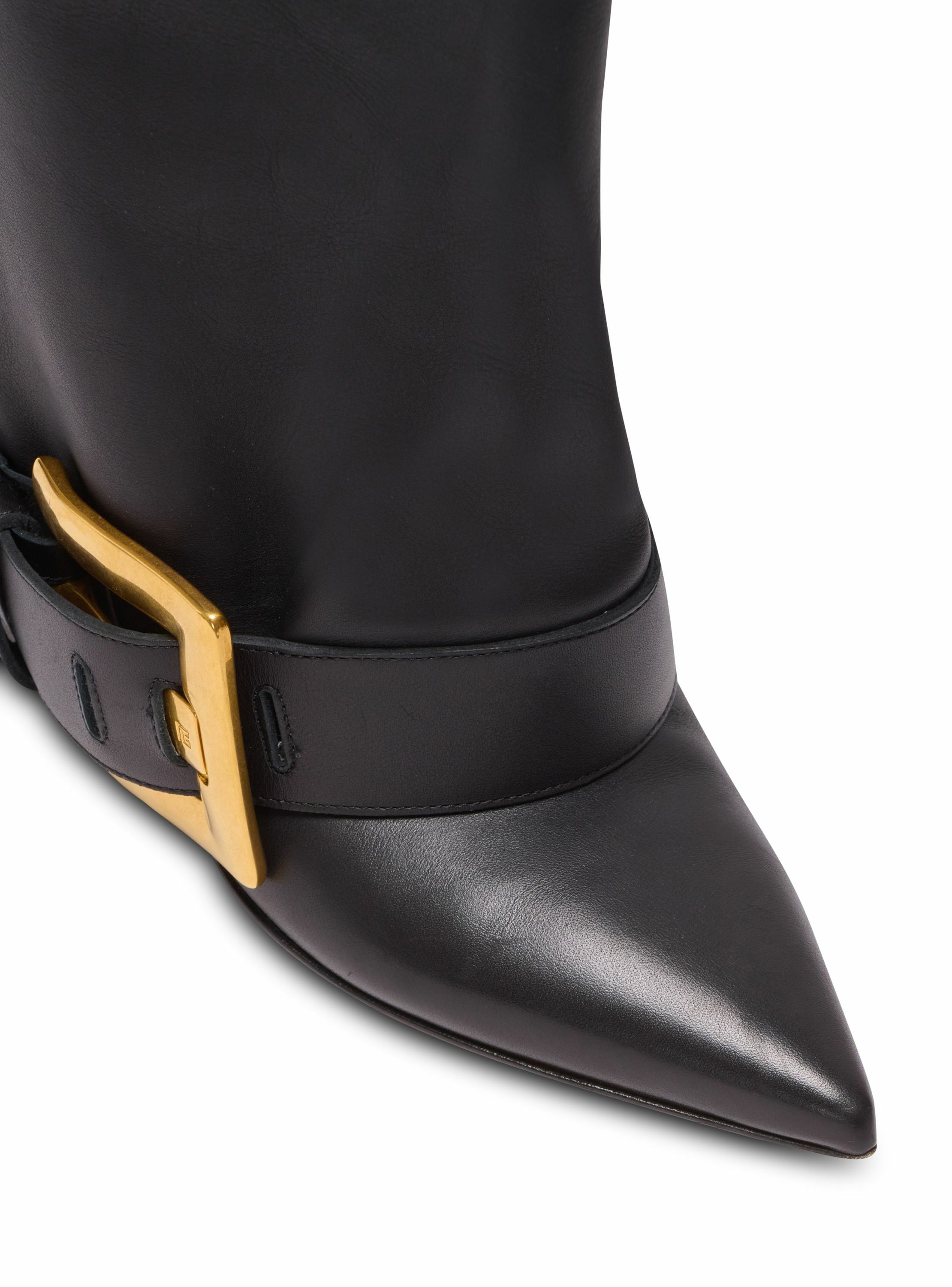 Bottes anthem en cuir de veau BALMAIN Noir
