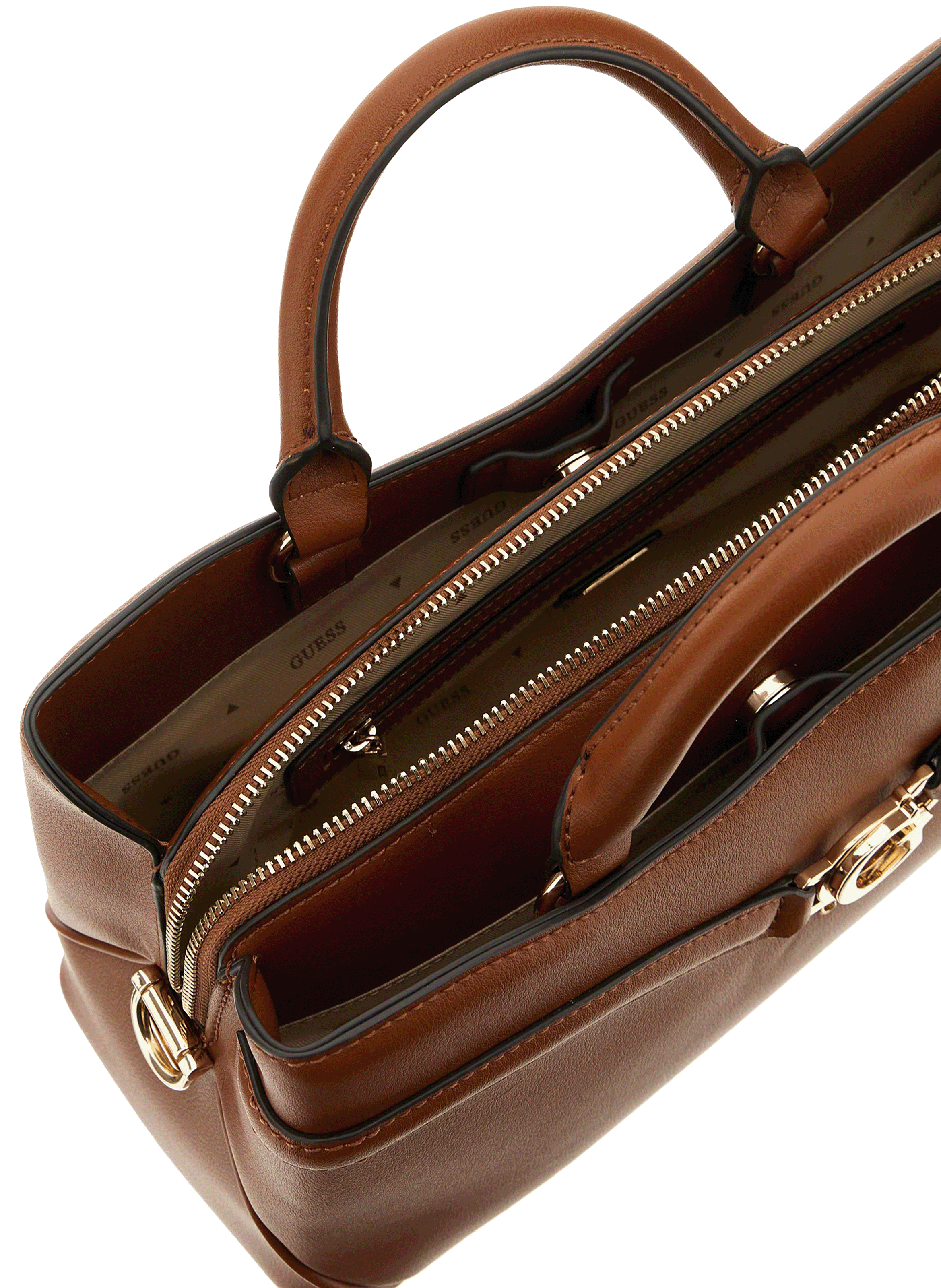 Sac à main à bandoulière amovible GUESS Marron