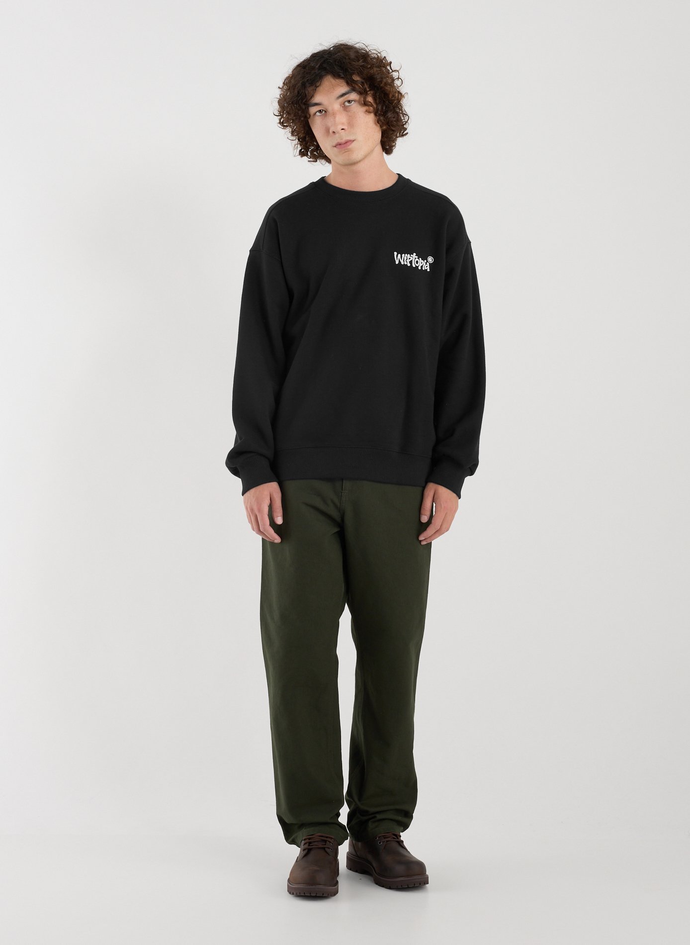 Oversized cotton screen-printed sweatshirt CARHARTT WIP Black