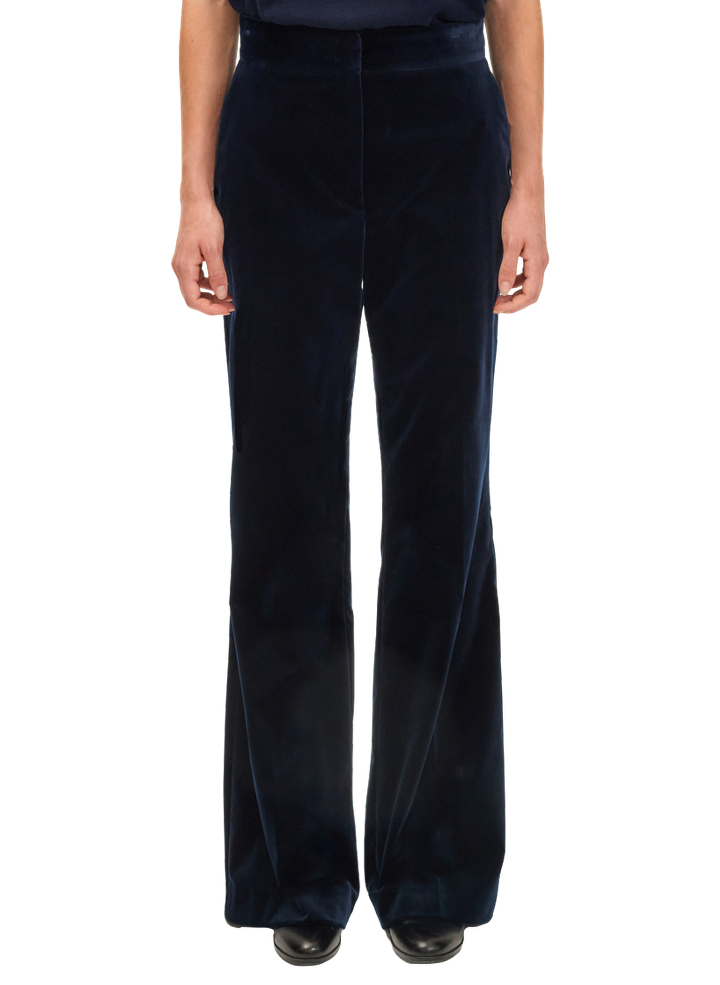 Pantalon flare en velours ras - cyana PABLO Bleu