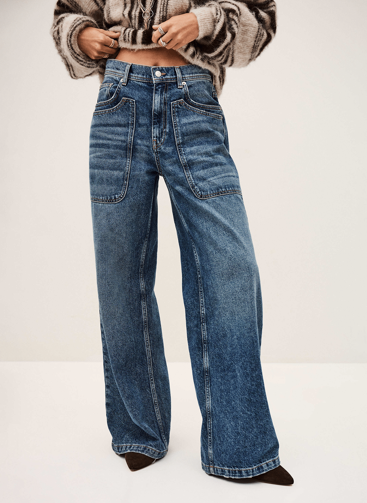 Jean large délavé zoel BA&SH Bleu