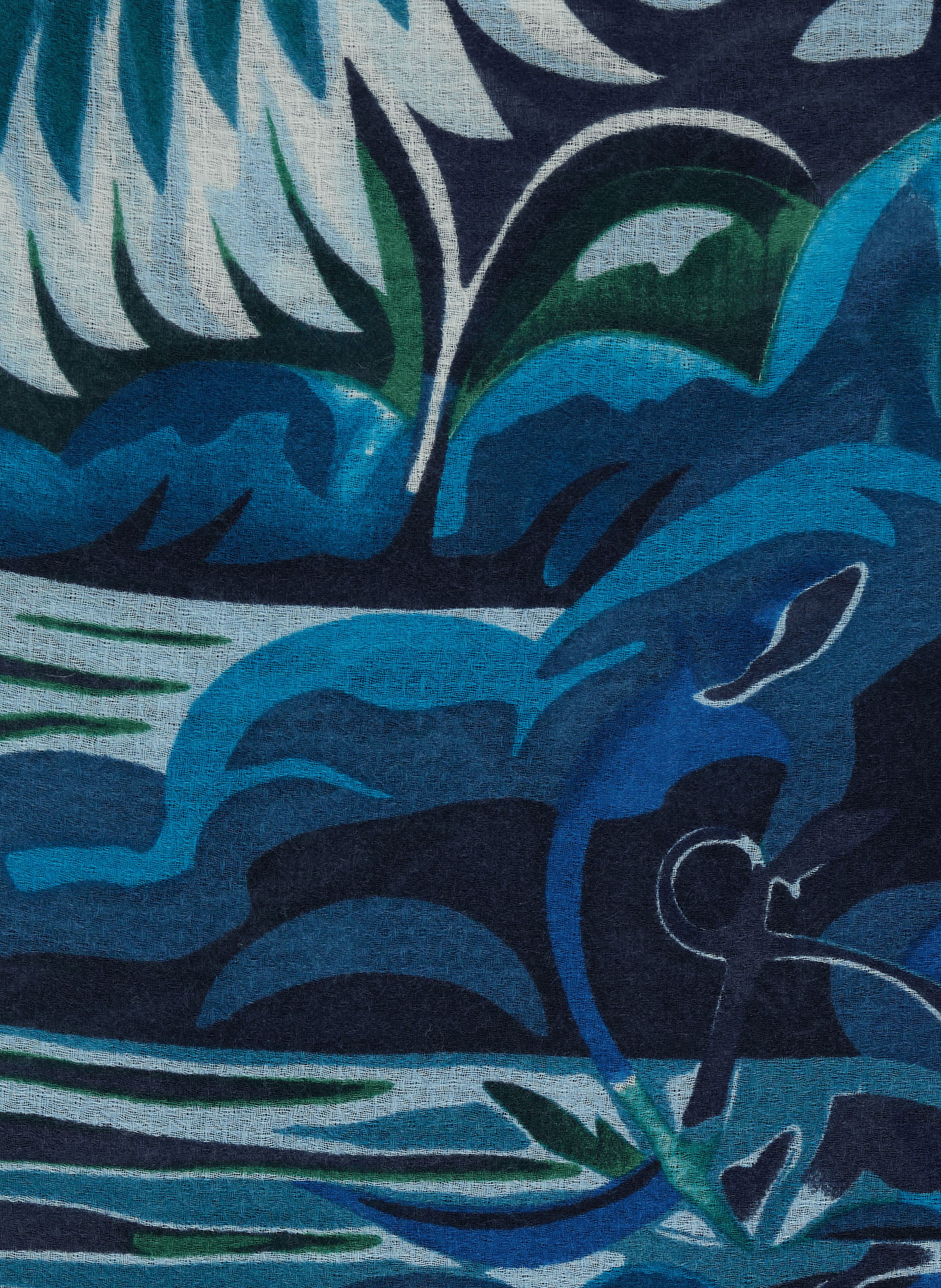 Echarpe à motif en laine et soie  PETRUSSE Bleu