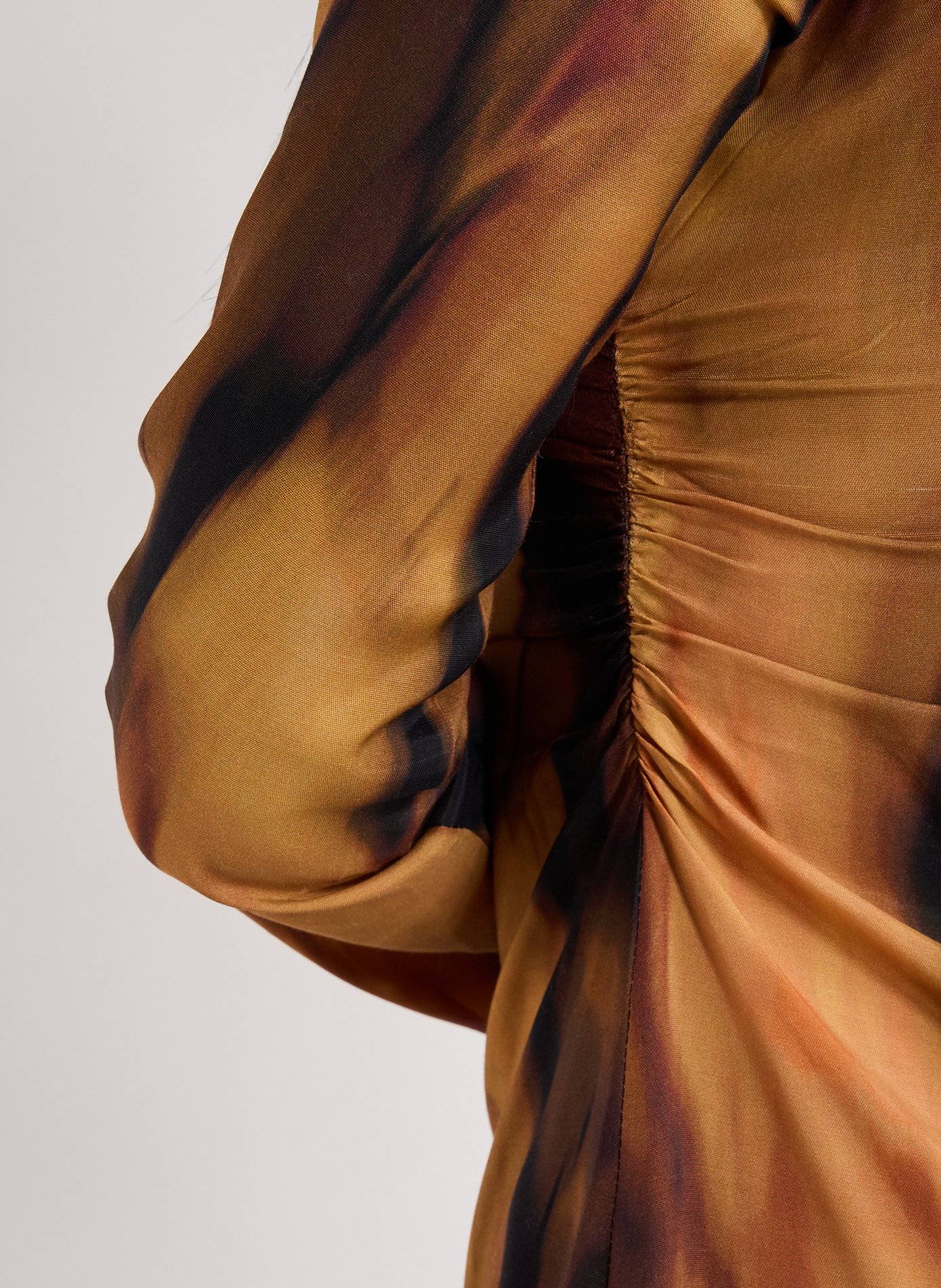 Robe courte à imprimé TOPSHOP Marron