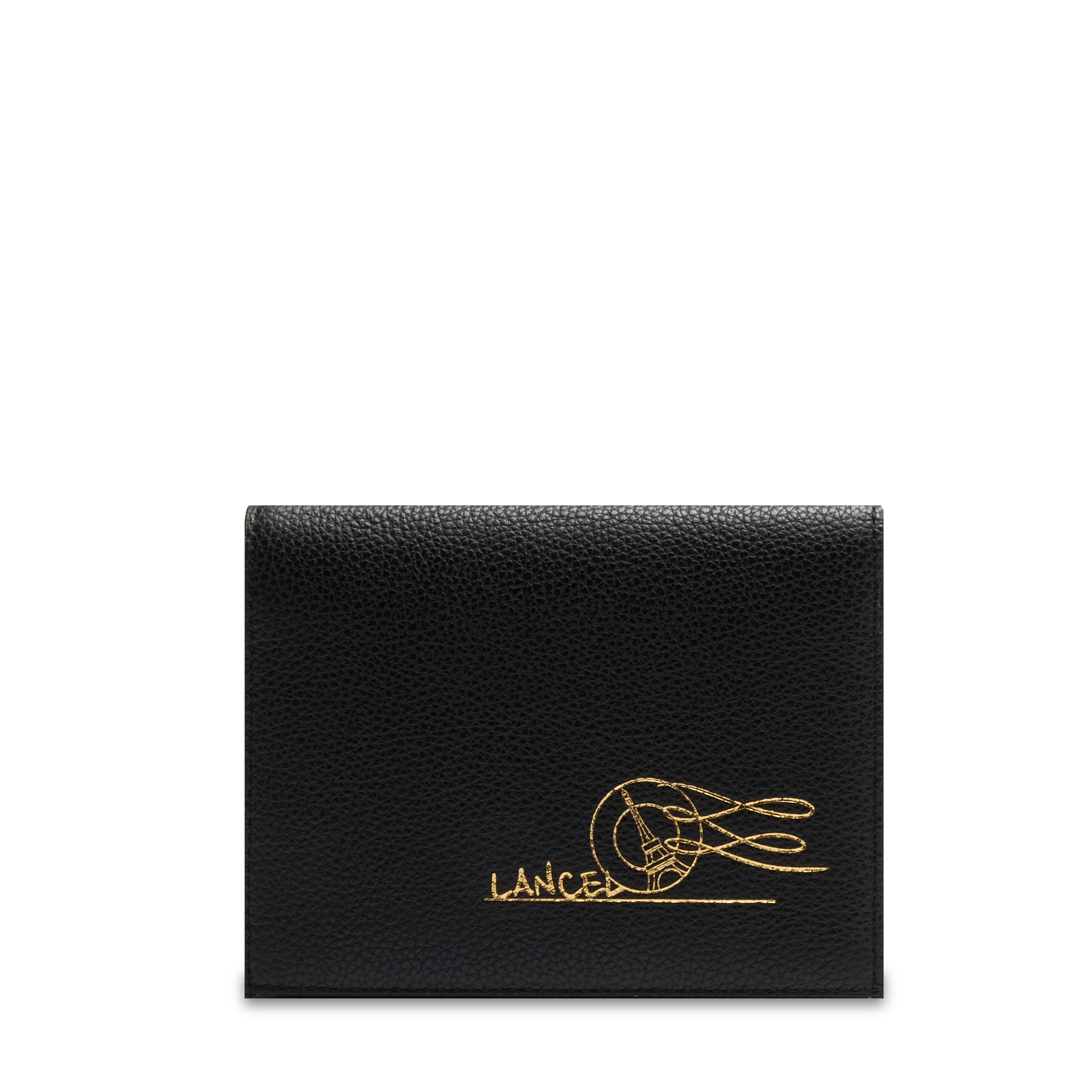 Enveloppe rabat m enveloppe de lancel en cuir LANCEL Noir