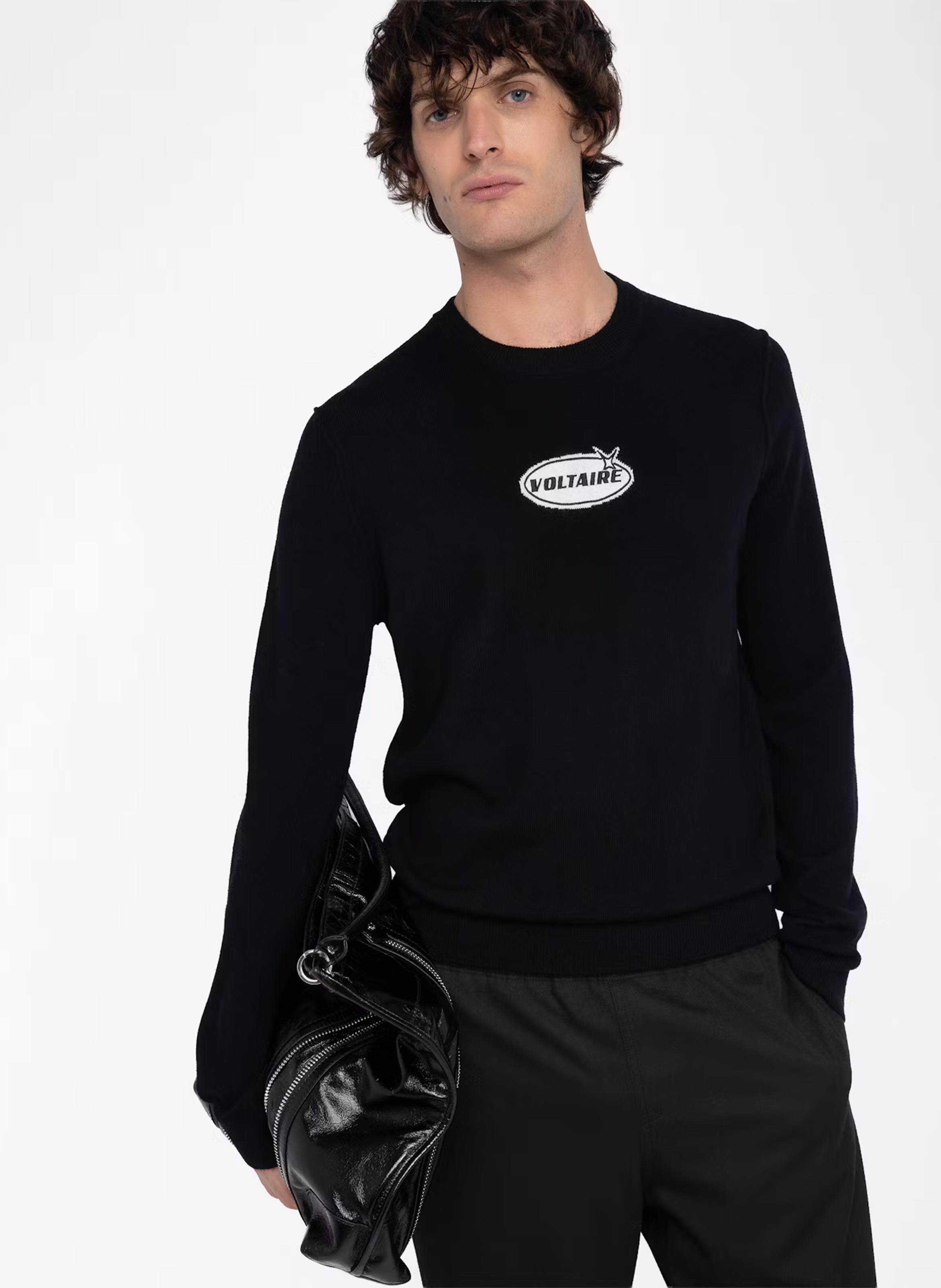 Pull droit col rond en laine et cachemire kennedy ZADIG&VOLTAIRE Noir