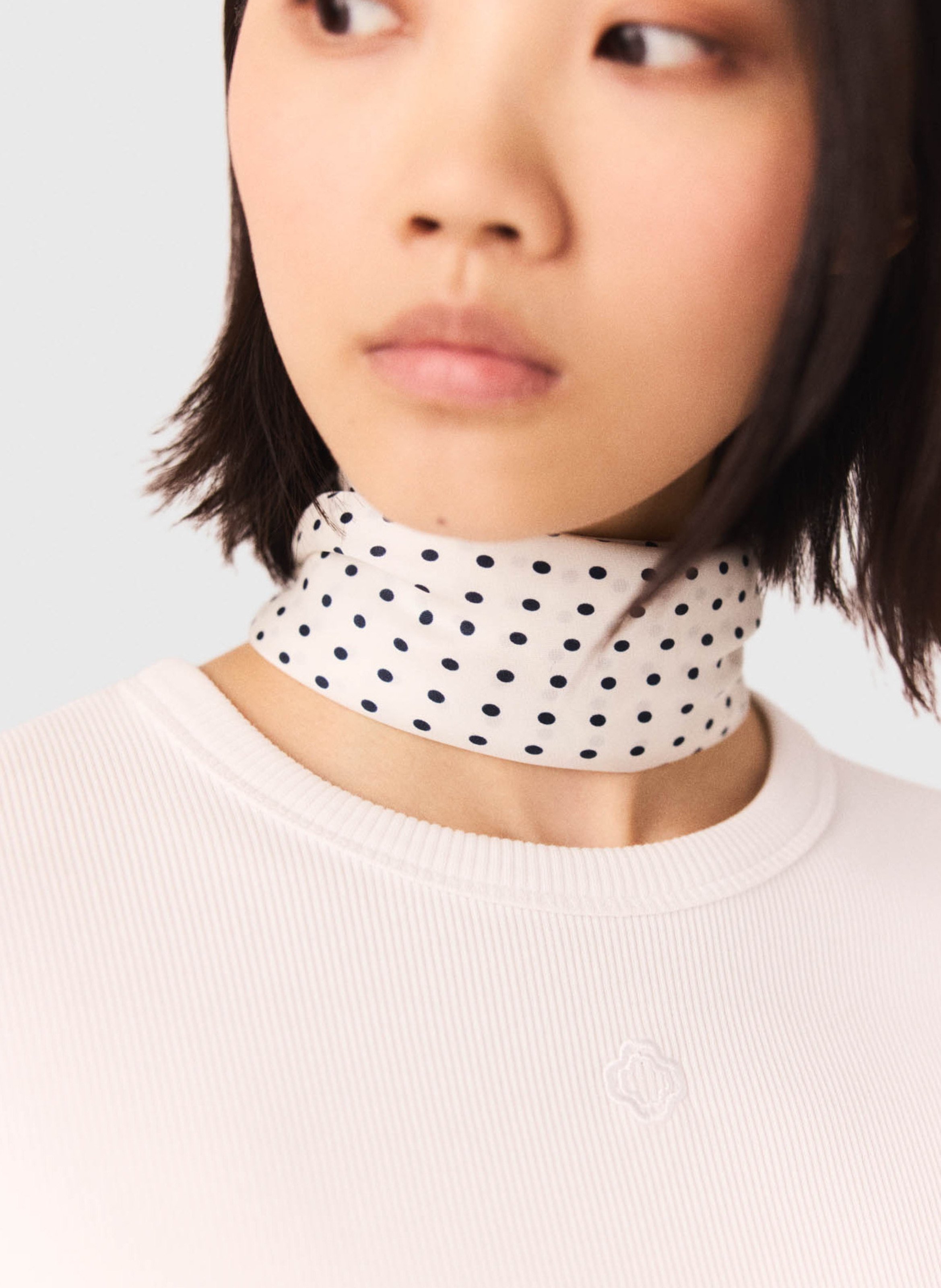 Bandanna en twill de soie Bleu