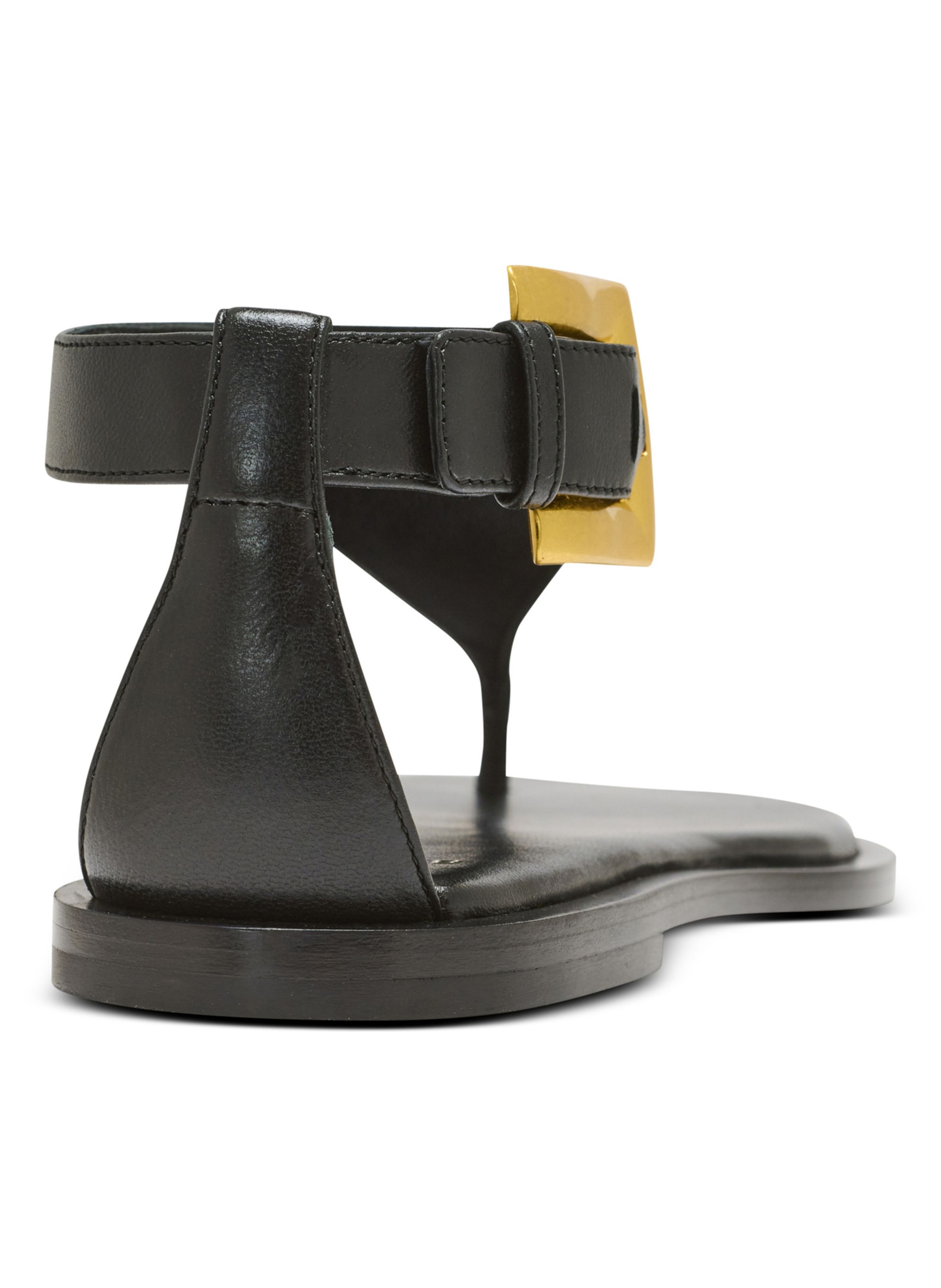 Sandales plates entre-doigts anthem en cuir d’agneau BALMAIN Noir