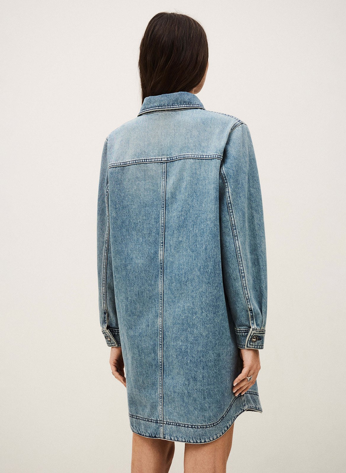 Robe courte chemise en jean tona BA&SH Bleu