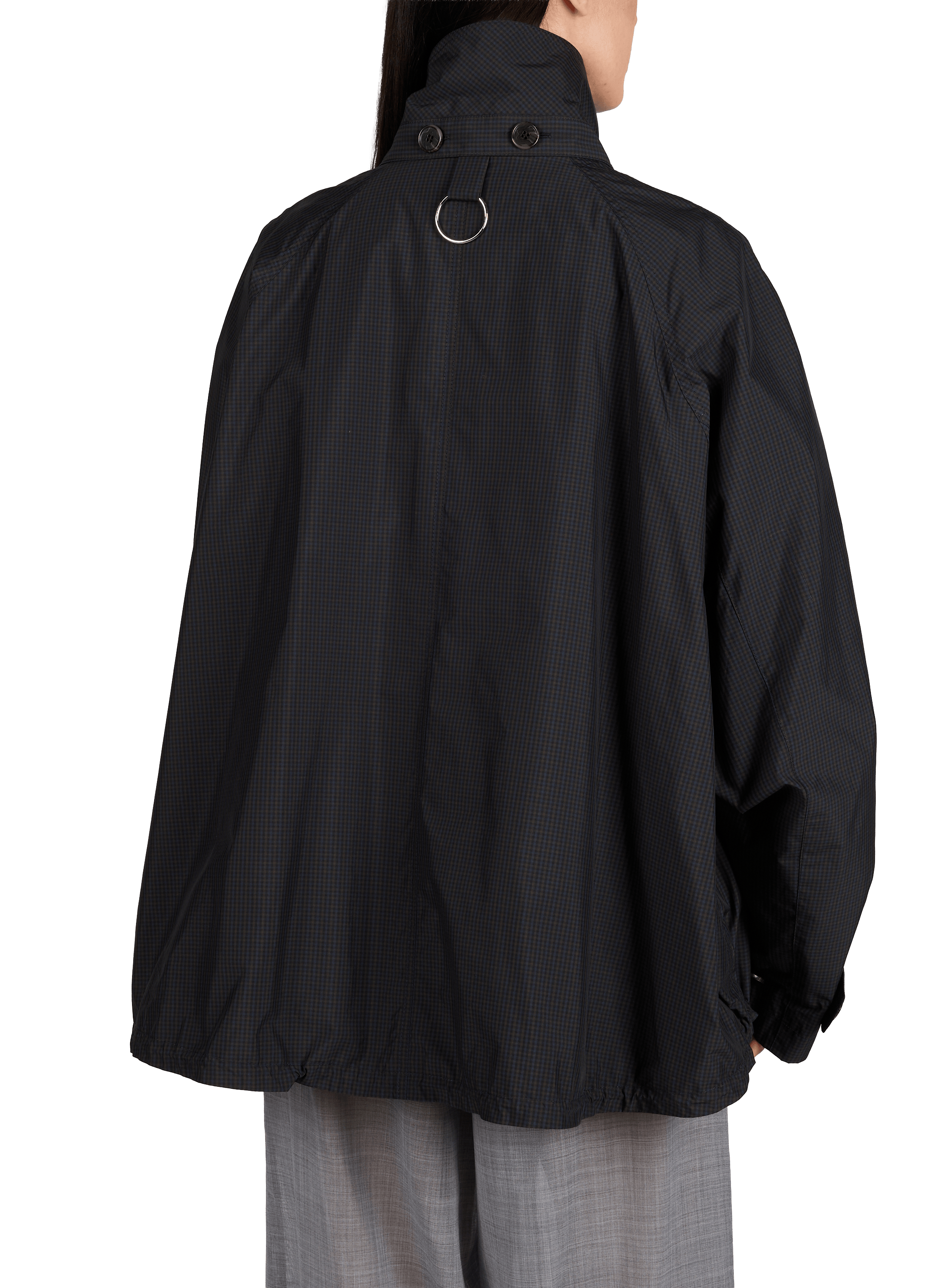 Printed cotton blend trench coat TIBI Blue