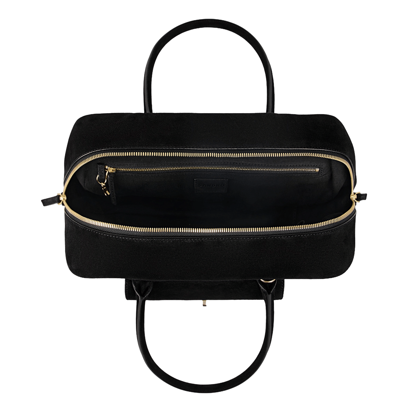 Sac cabas en cuir velours SANDRO Noir