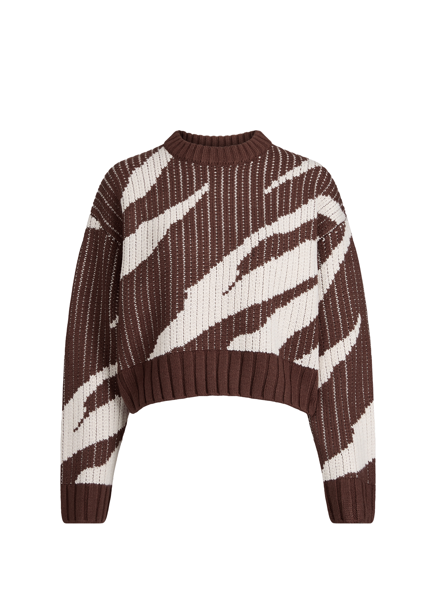 Pull ample à col rond TOPSHOP Marron