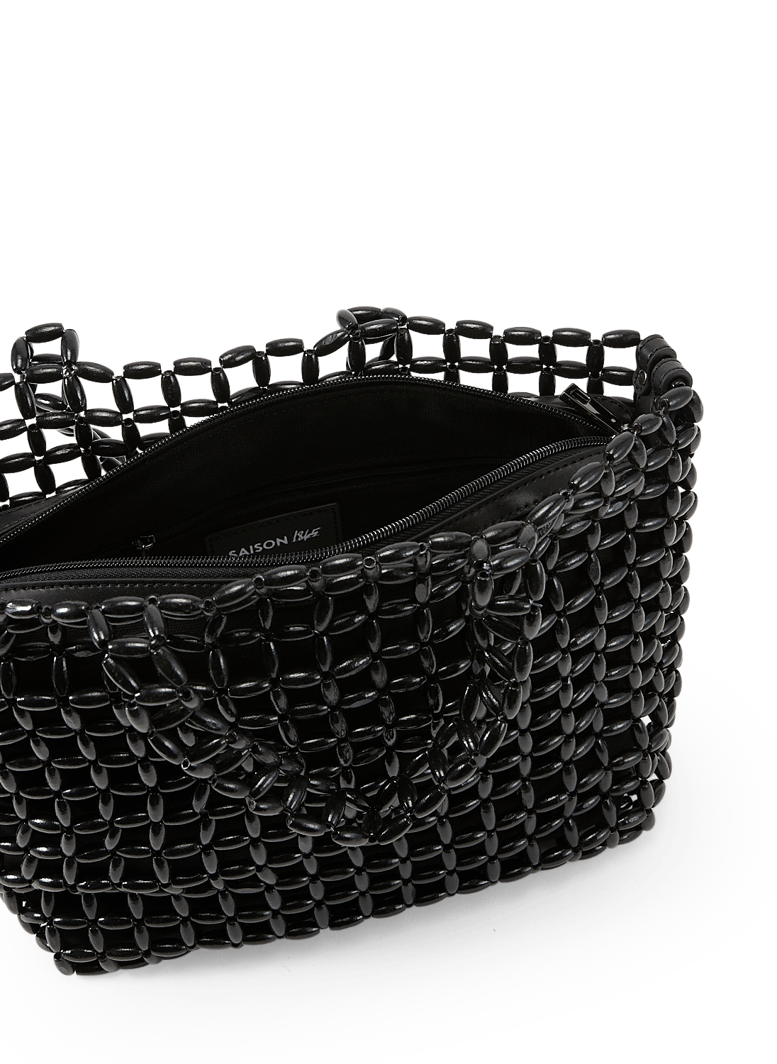 Sac à mains en perle de bois naturel SAISON 1865 Noir