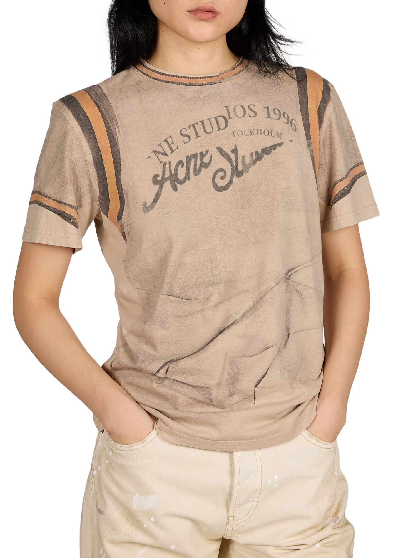 Bedrukt T-shirt van biologisch katoen ACNE STUDIOS Veelkleurig