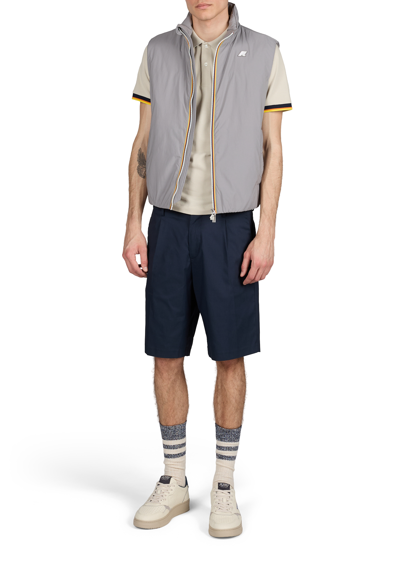 Veste sans manche à logo K-WAY Gris