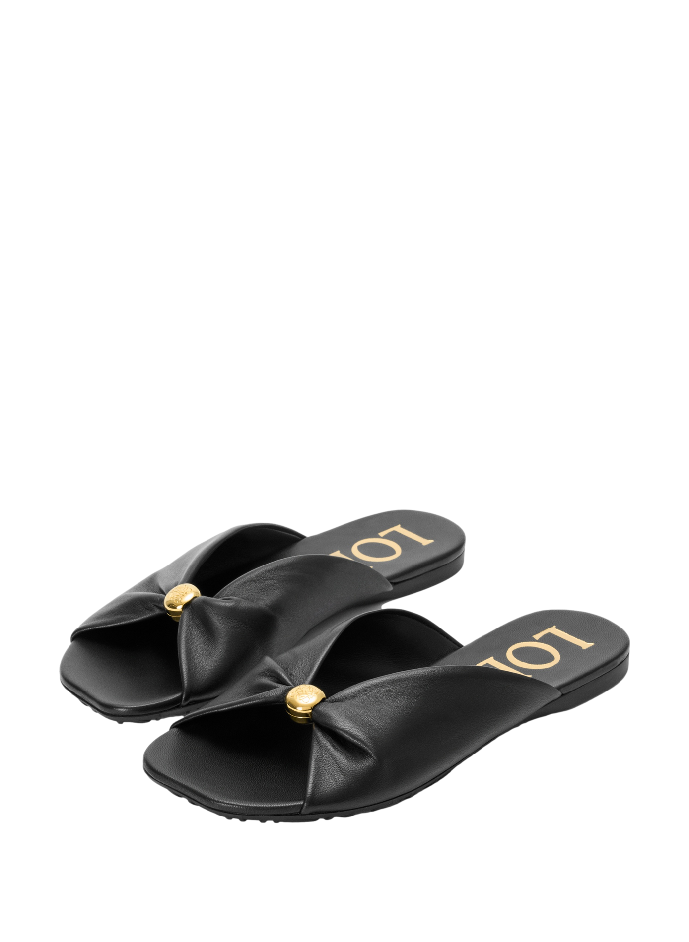 Mules Pebble Soft en cuir d'agneau nappa LOEWE Noir