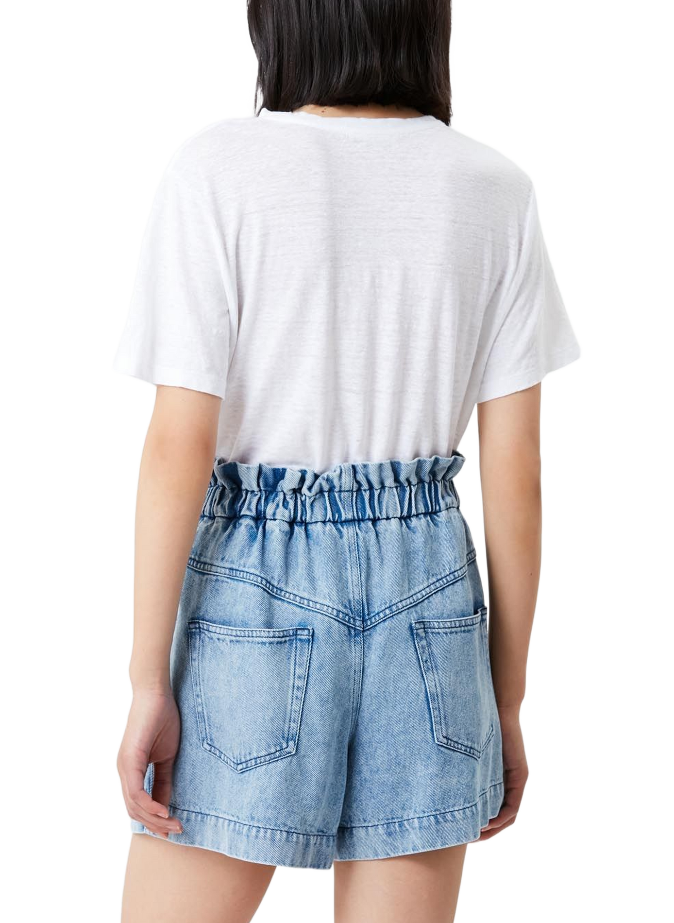 Short-sleeved linen T-shirt with Zewel logo ISABEL MARANT White