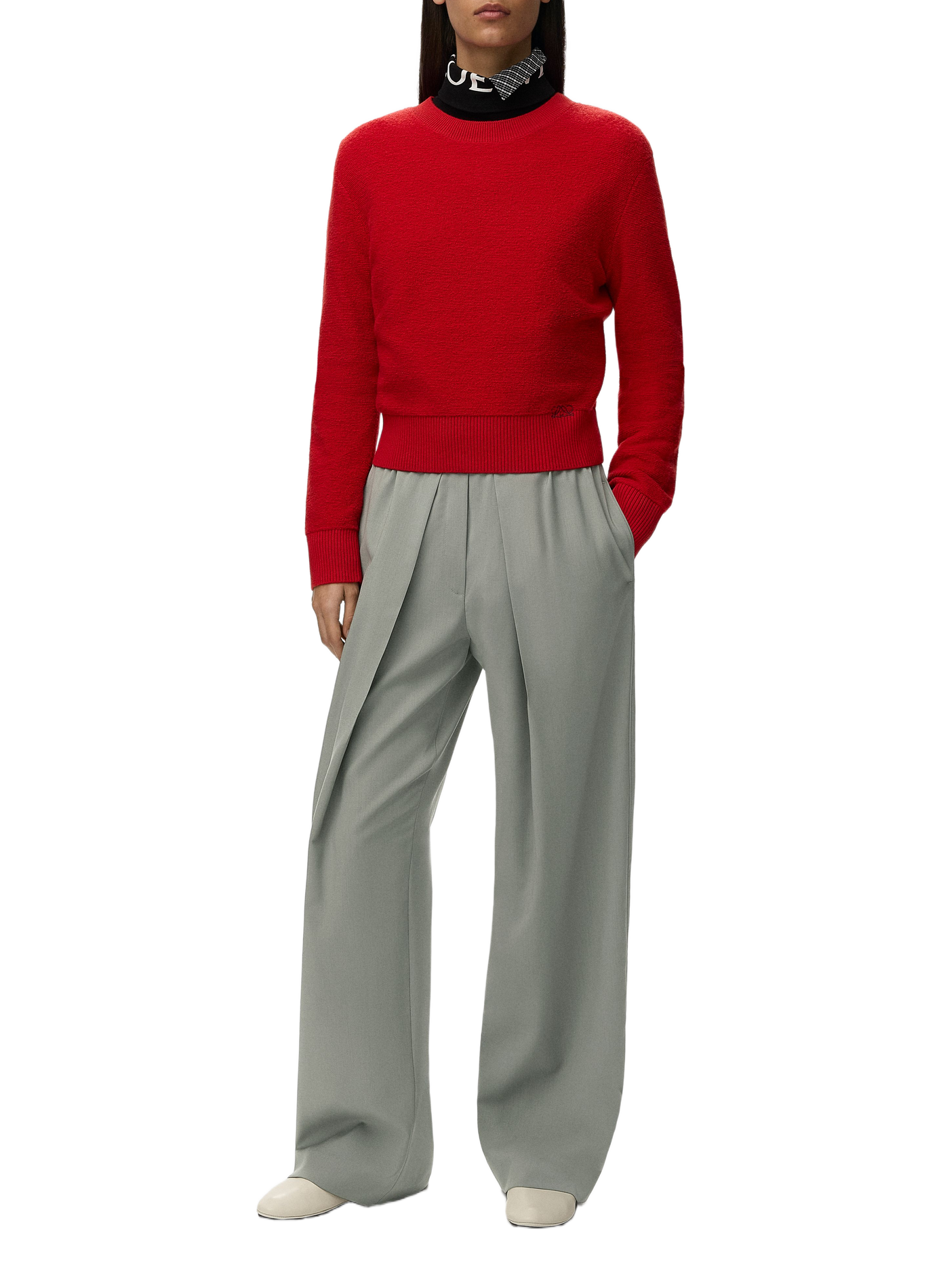Pantalon élastiqué en laine LOEWE Vert