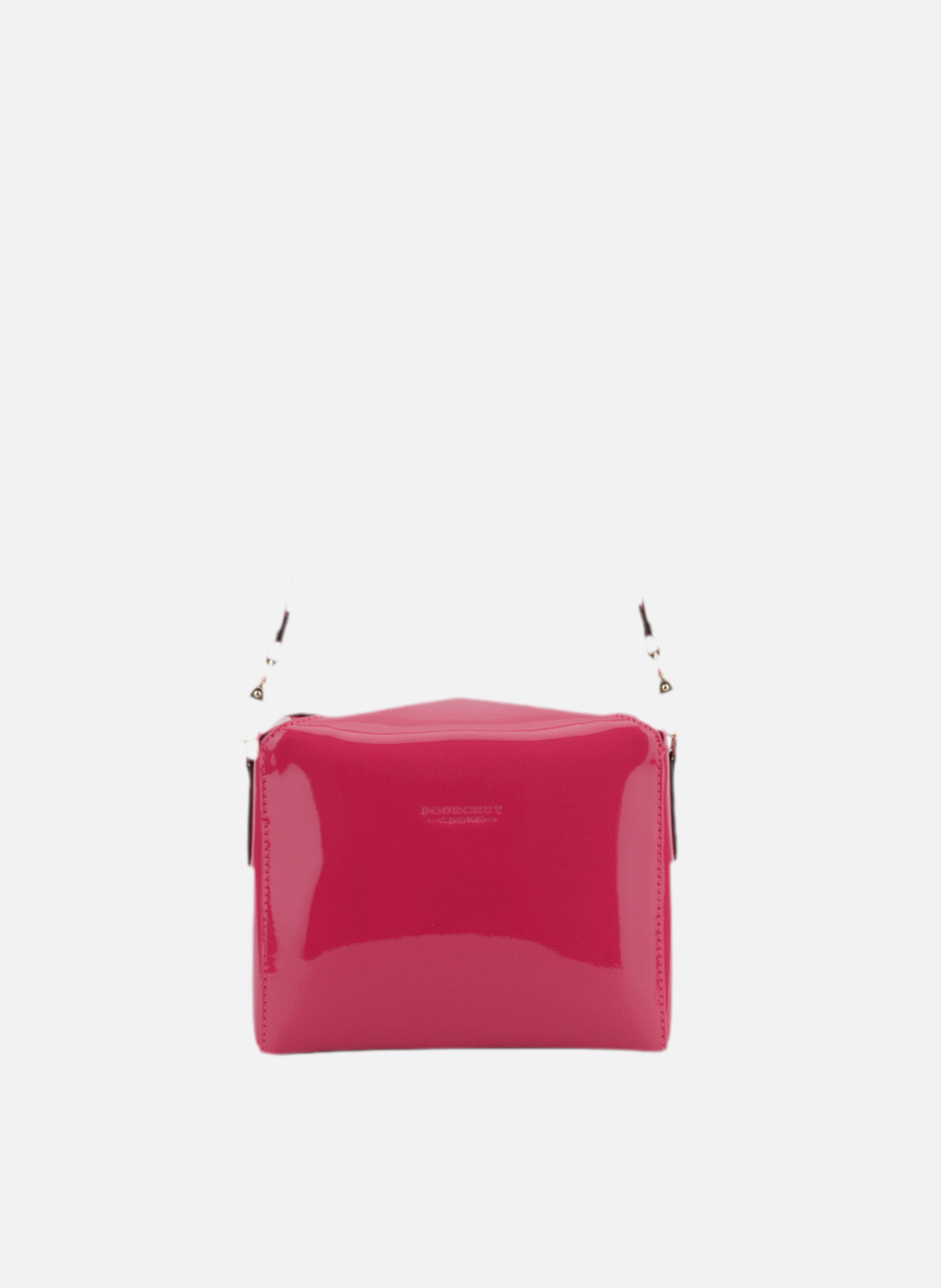 Cassetta vernis | sac porté épaule en cuir de vachette  Fuschia