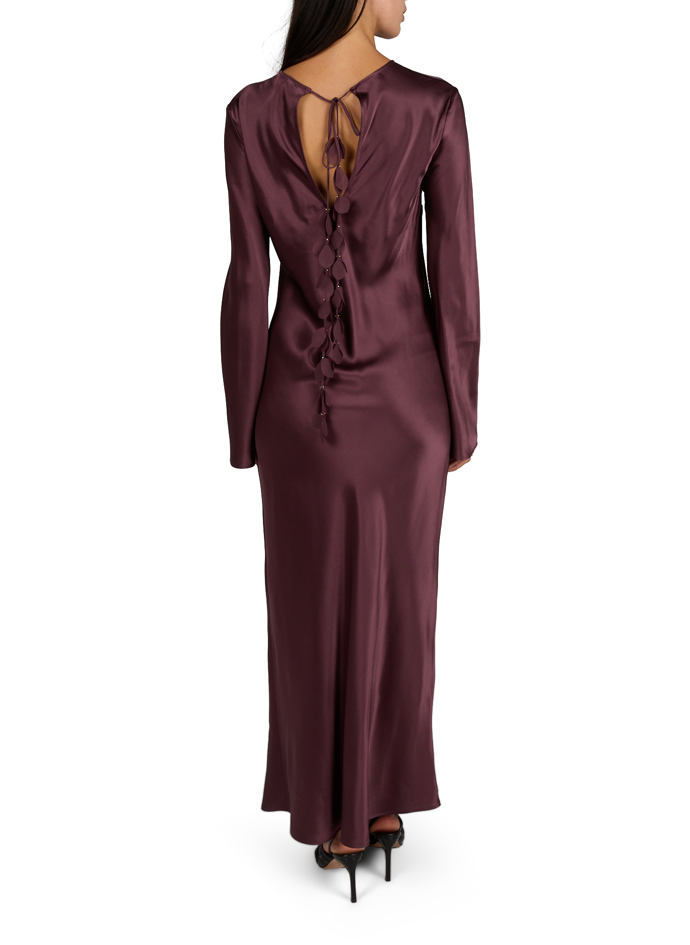 Robe longue Parisa à manches évasées en soie BY MALENE BIRGER Rouge