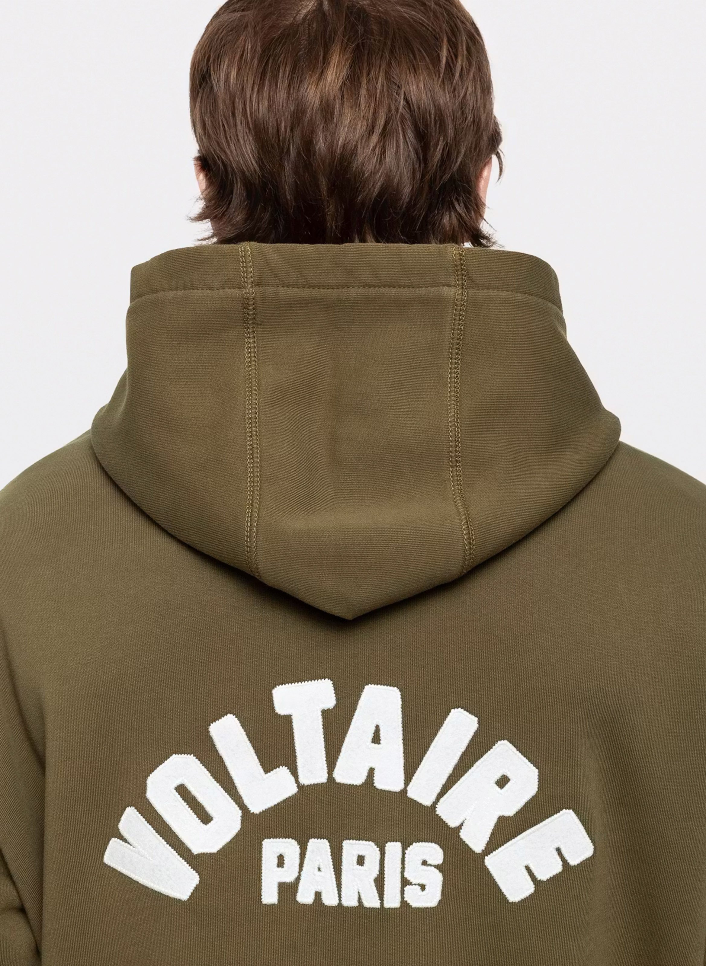 Sweat à capuche droit en coton recyclé sacha ZADIG&VOLTAIRE Vert