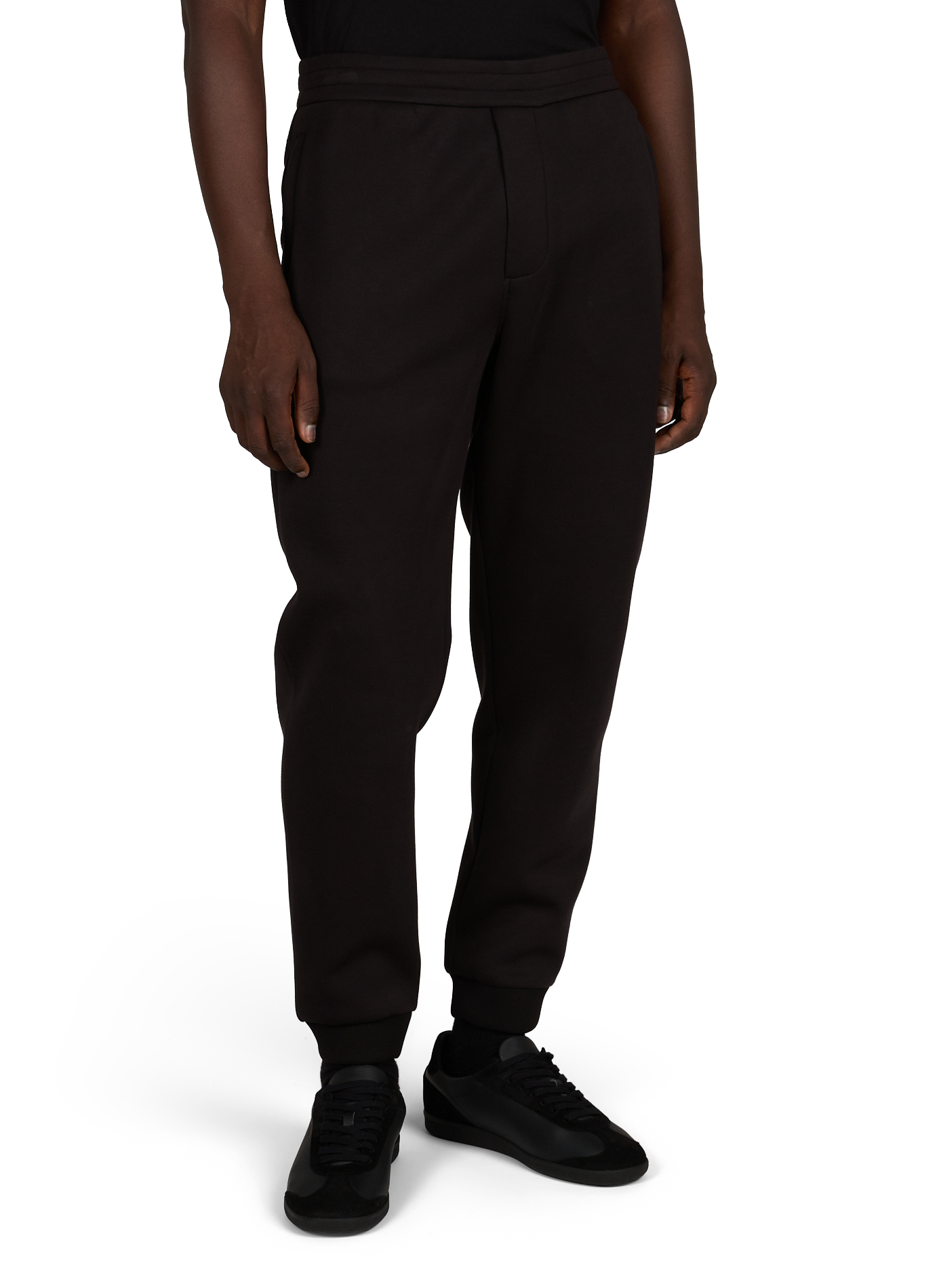 Solid Straight Leg Joggers EMPORIO ARMANI Black