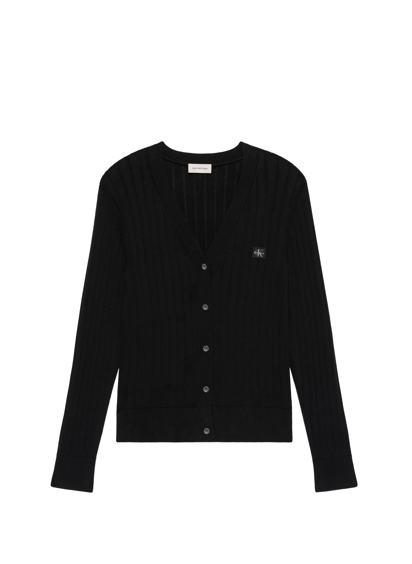 Ribbed cotton logo cardigan CALVIN KLEIN Black