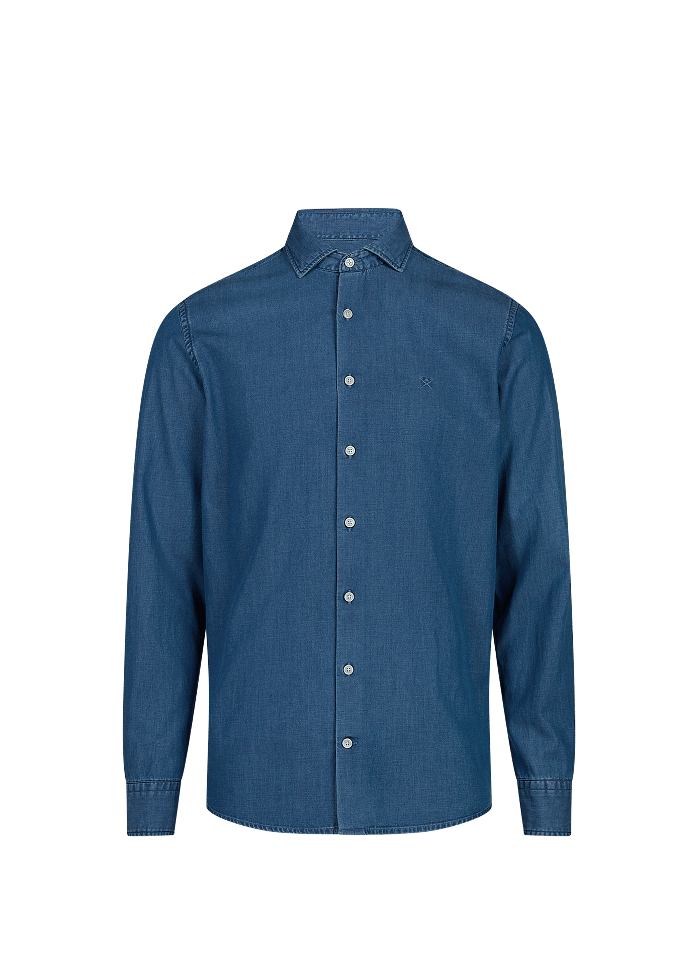 Denim shirt in blended cotton HACKETT Blue