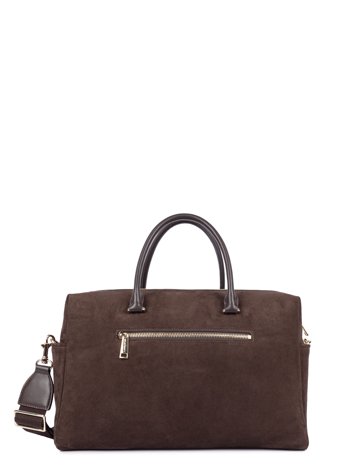 Sac cabas main - suède cube LANCASTER Marron