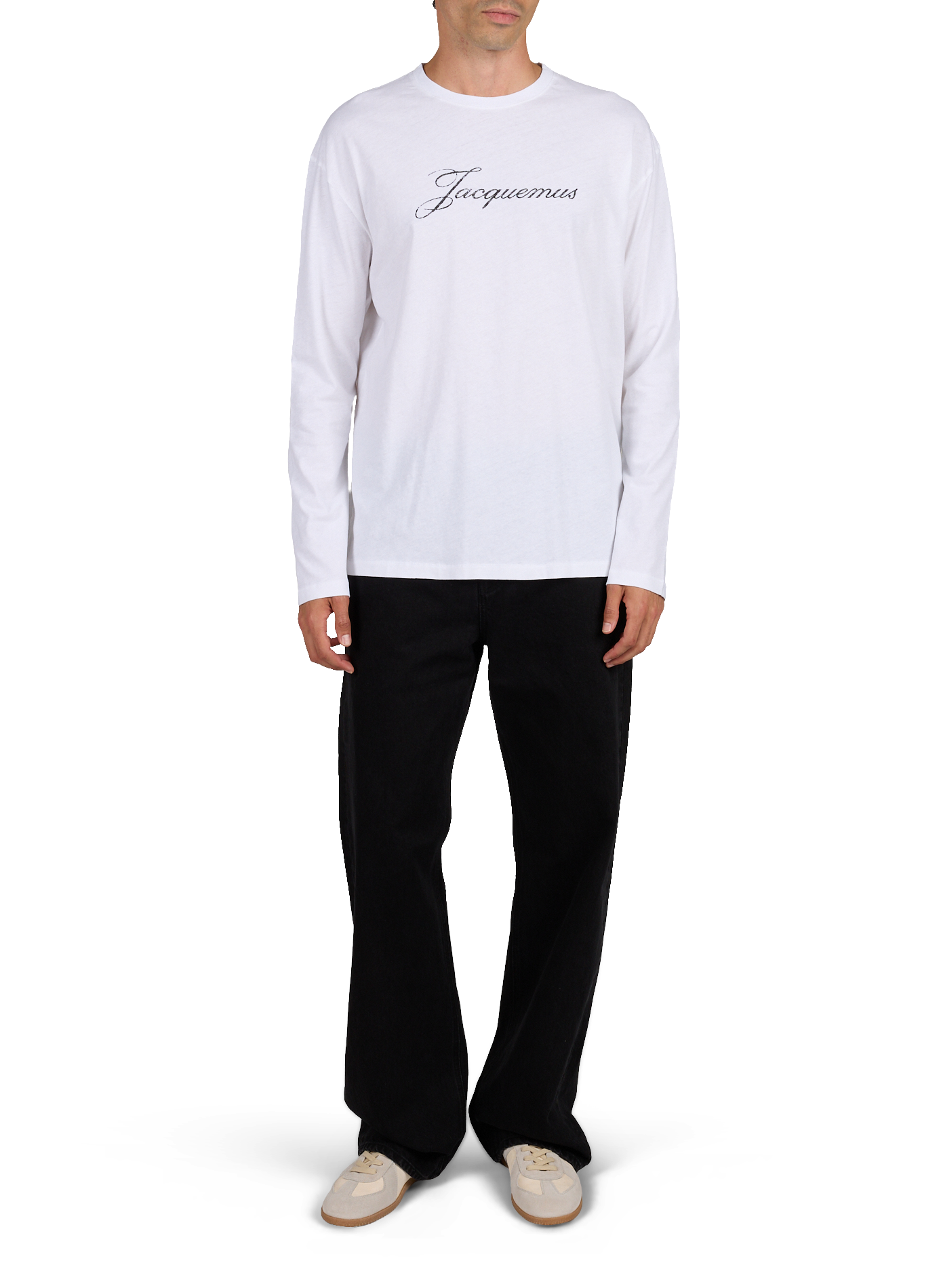 Gerader T-Shirt aus Baumwollmischung JACQUEMUS Weiss