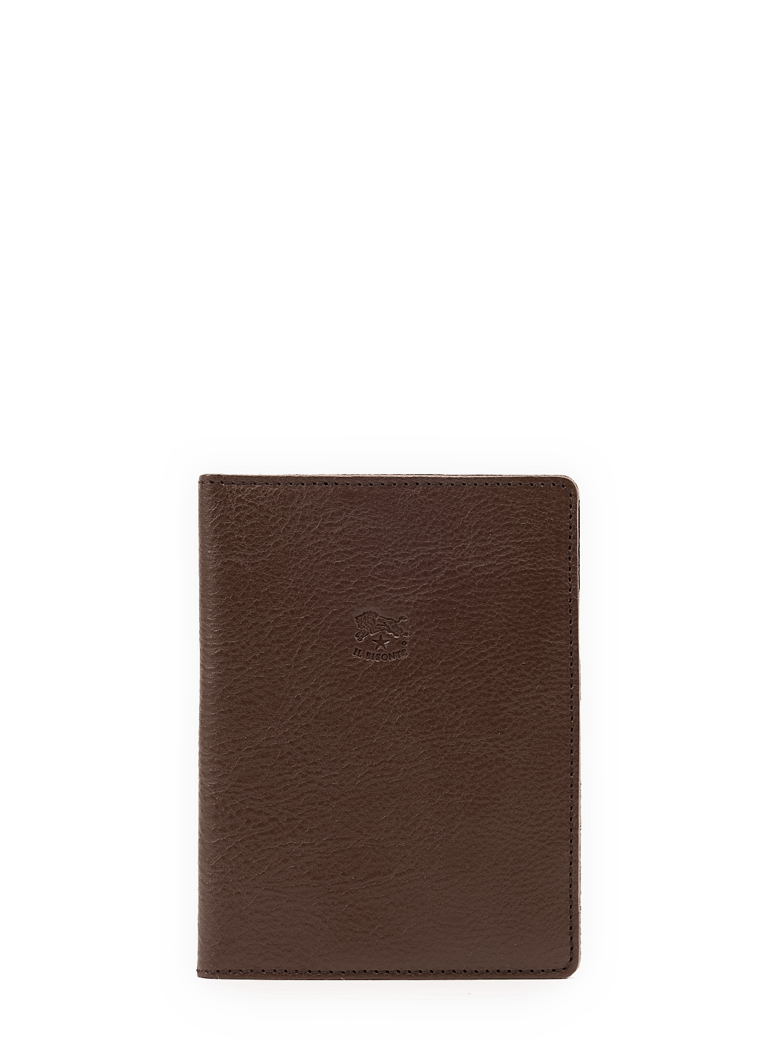 Leren portemonnee met logo IL BISONTE Bruin